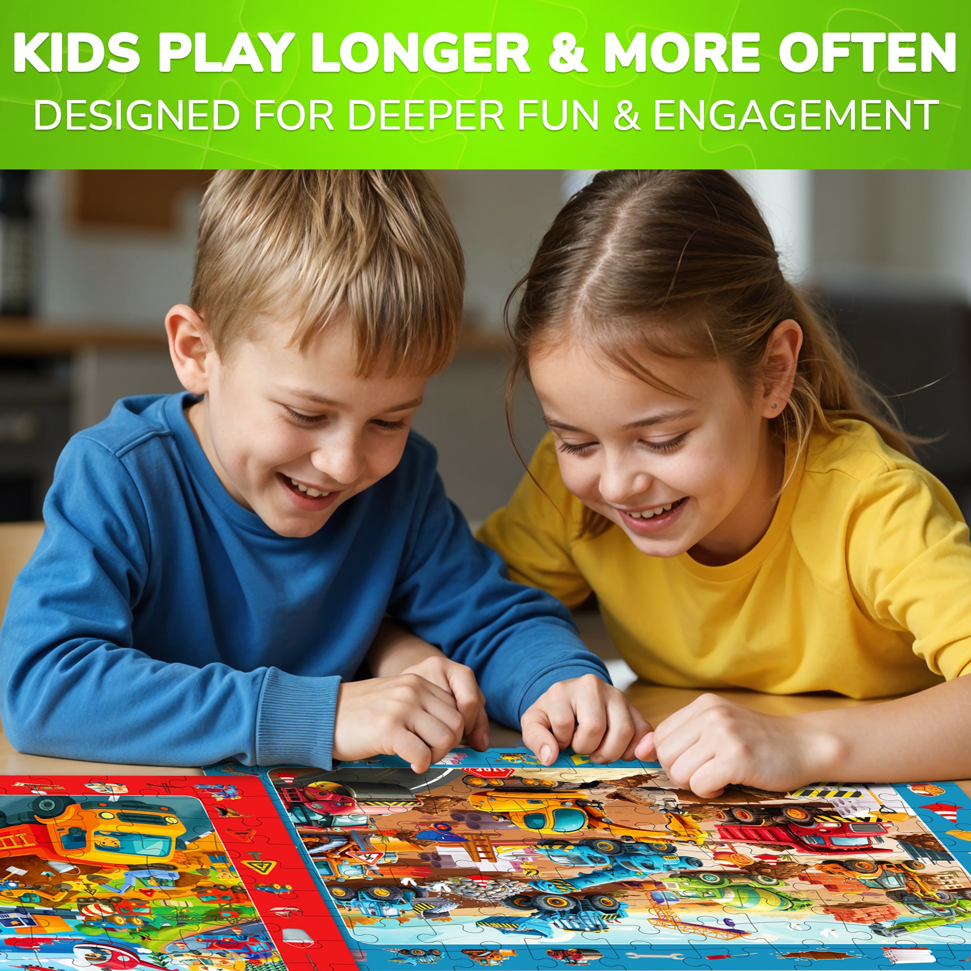 100 Piece Search & Find Puzzles for Kids with Animals, Cars