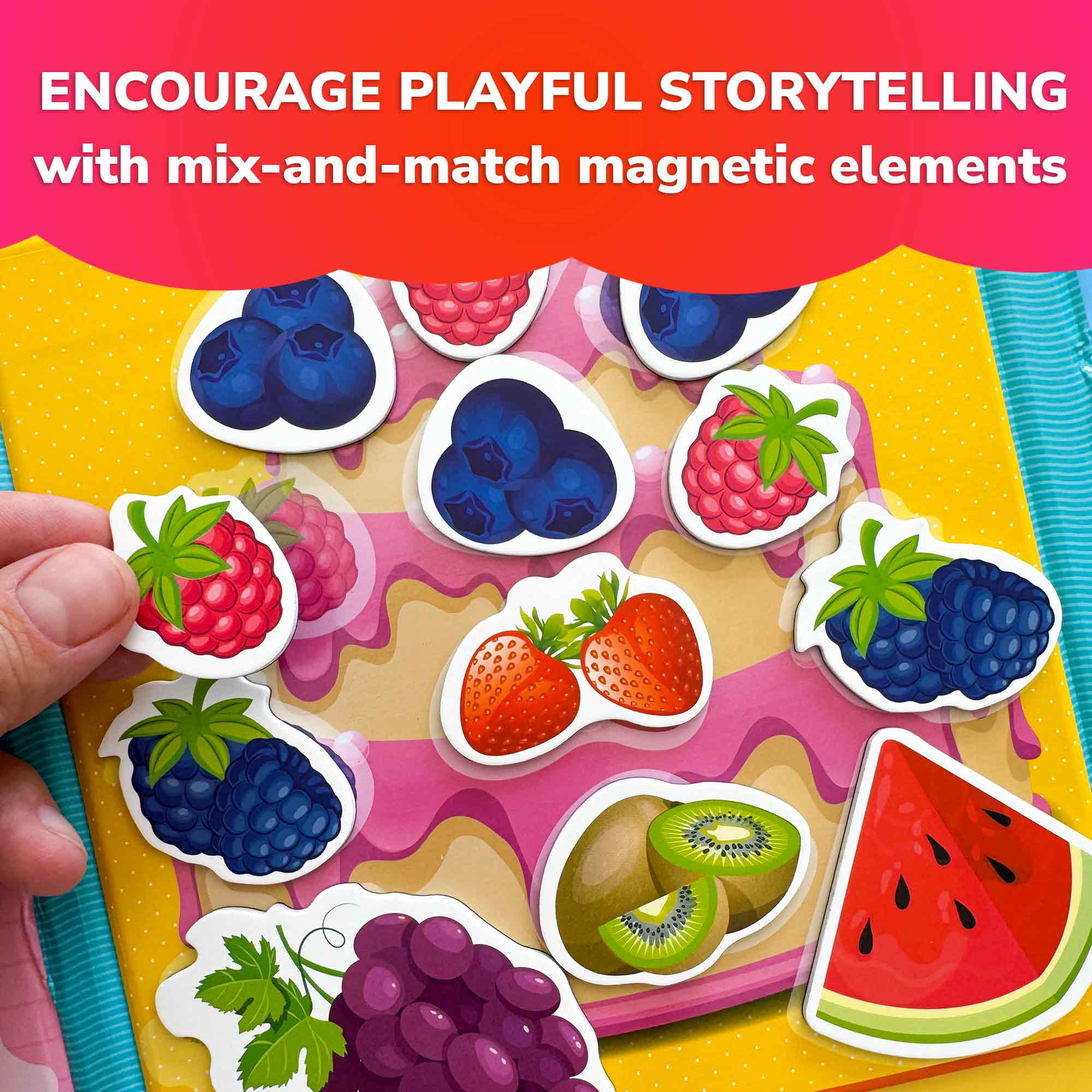 Travel Magnetic Book 20+Pcs for Kids | Fruits