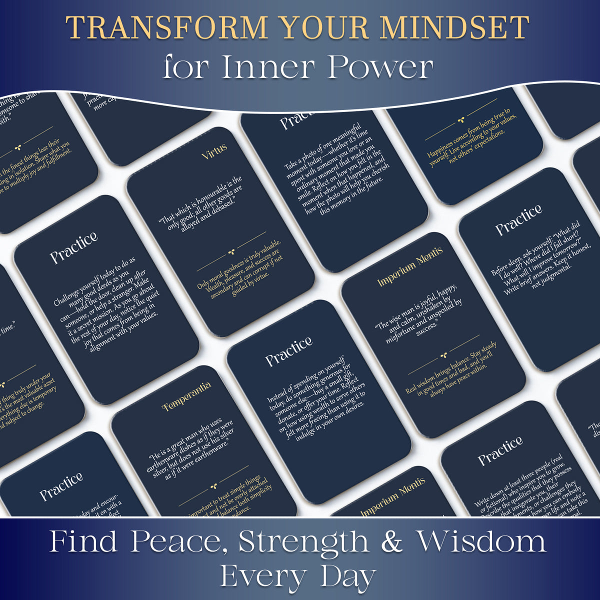 Stoicism Cards Seneca - 122 Daily Quotes & Exercises