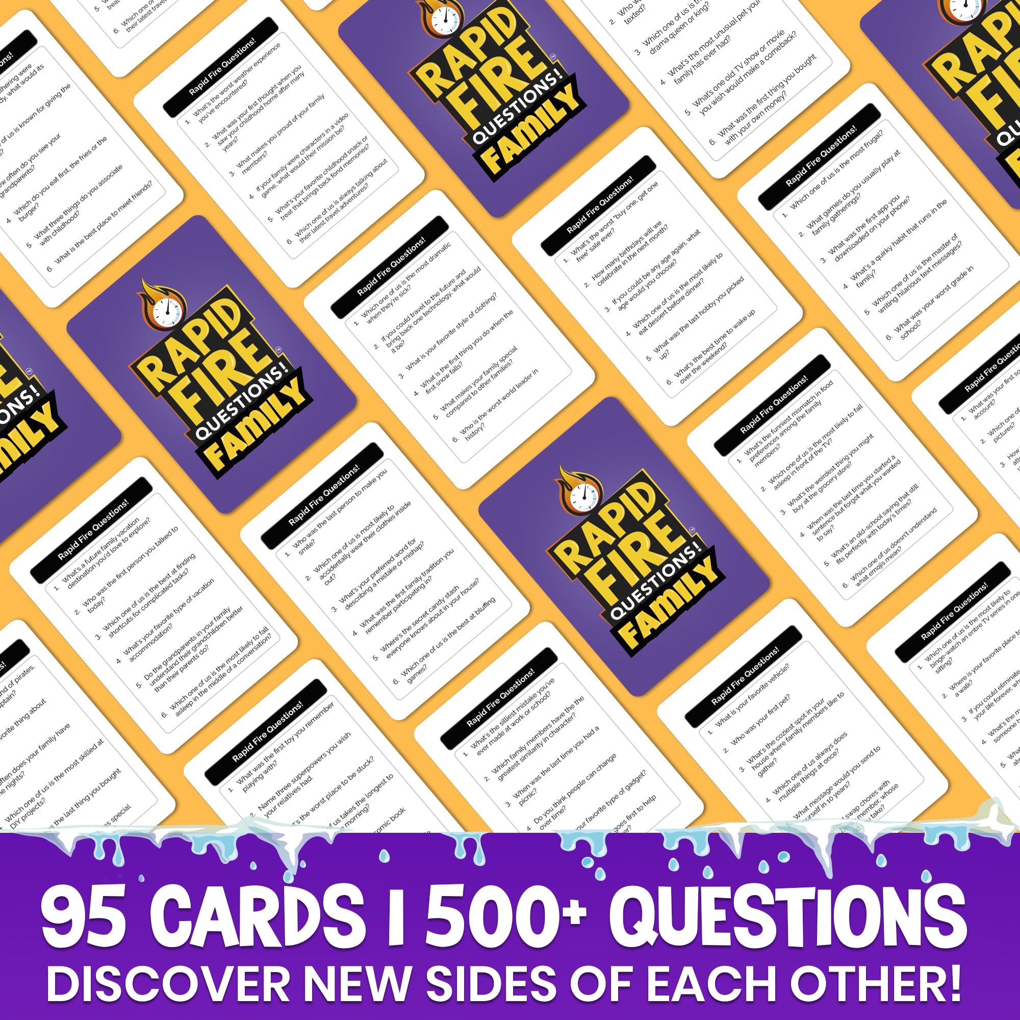 Rapid Fire Family Conversation Cards Game I 95 Cards