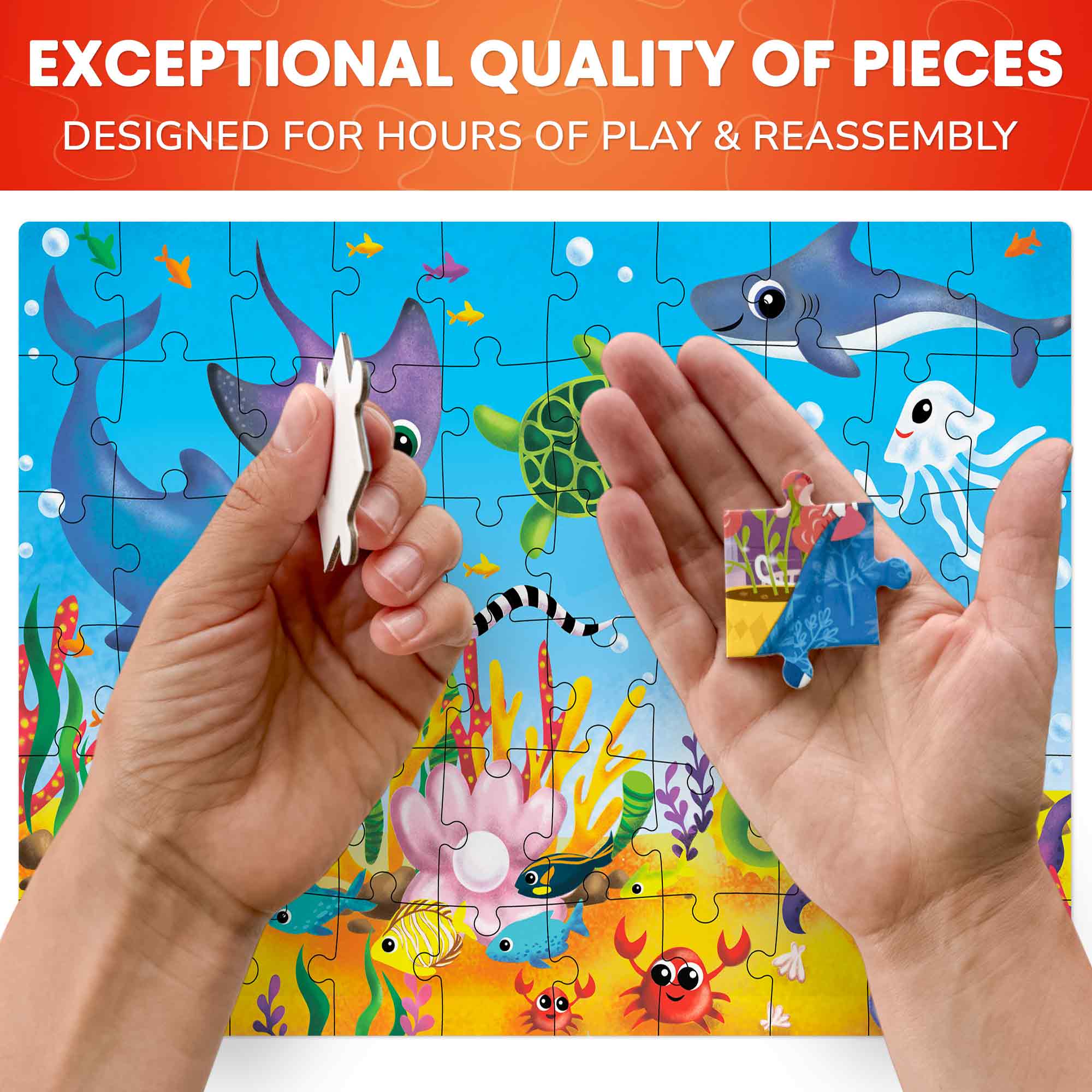 60 Piece Puzzles for Kids | Farm, Ocean & Safari Animals