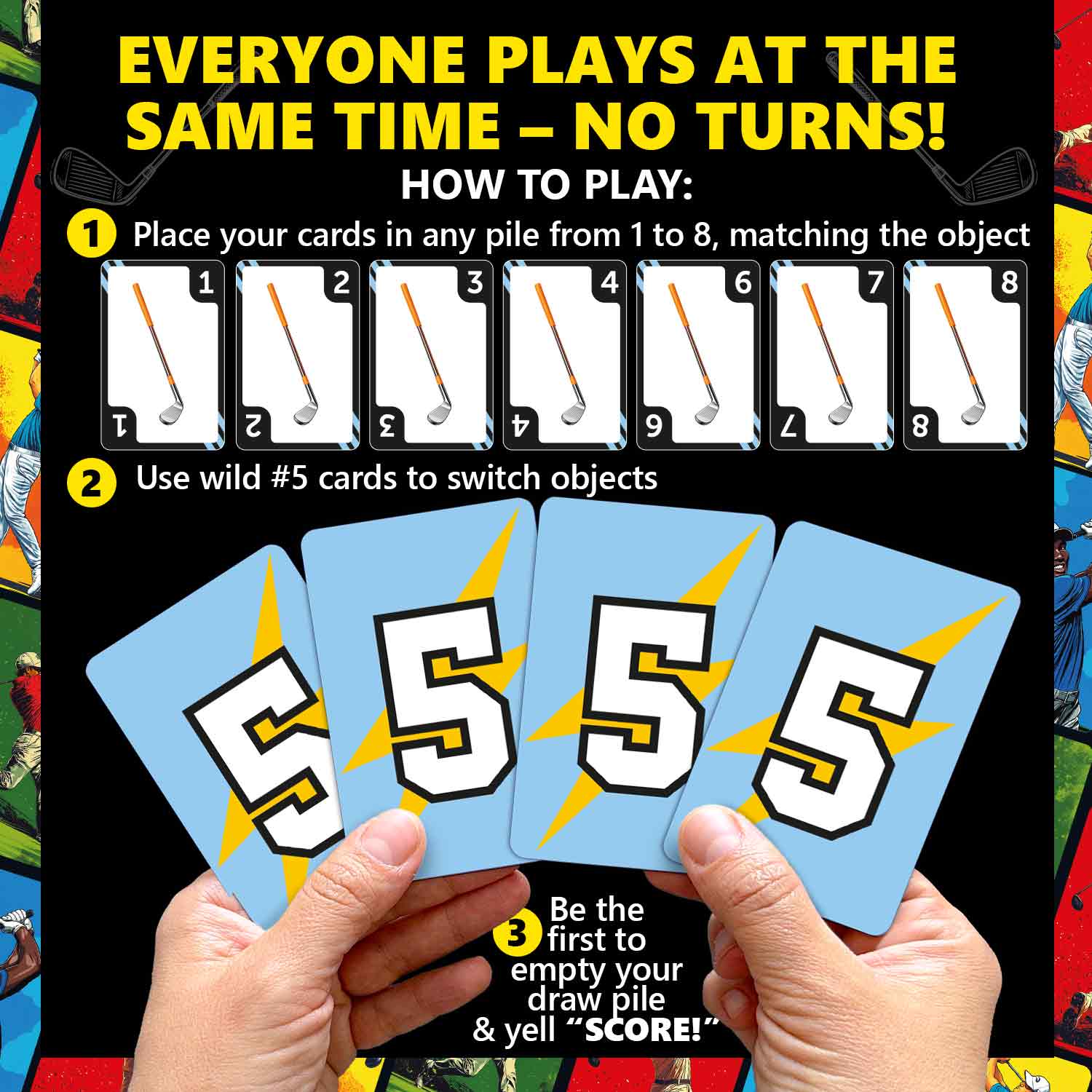 Fast-Paced Golf Card Game for Kids & Adults