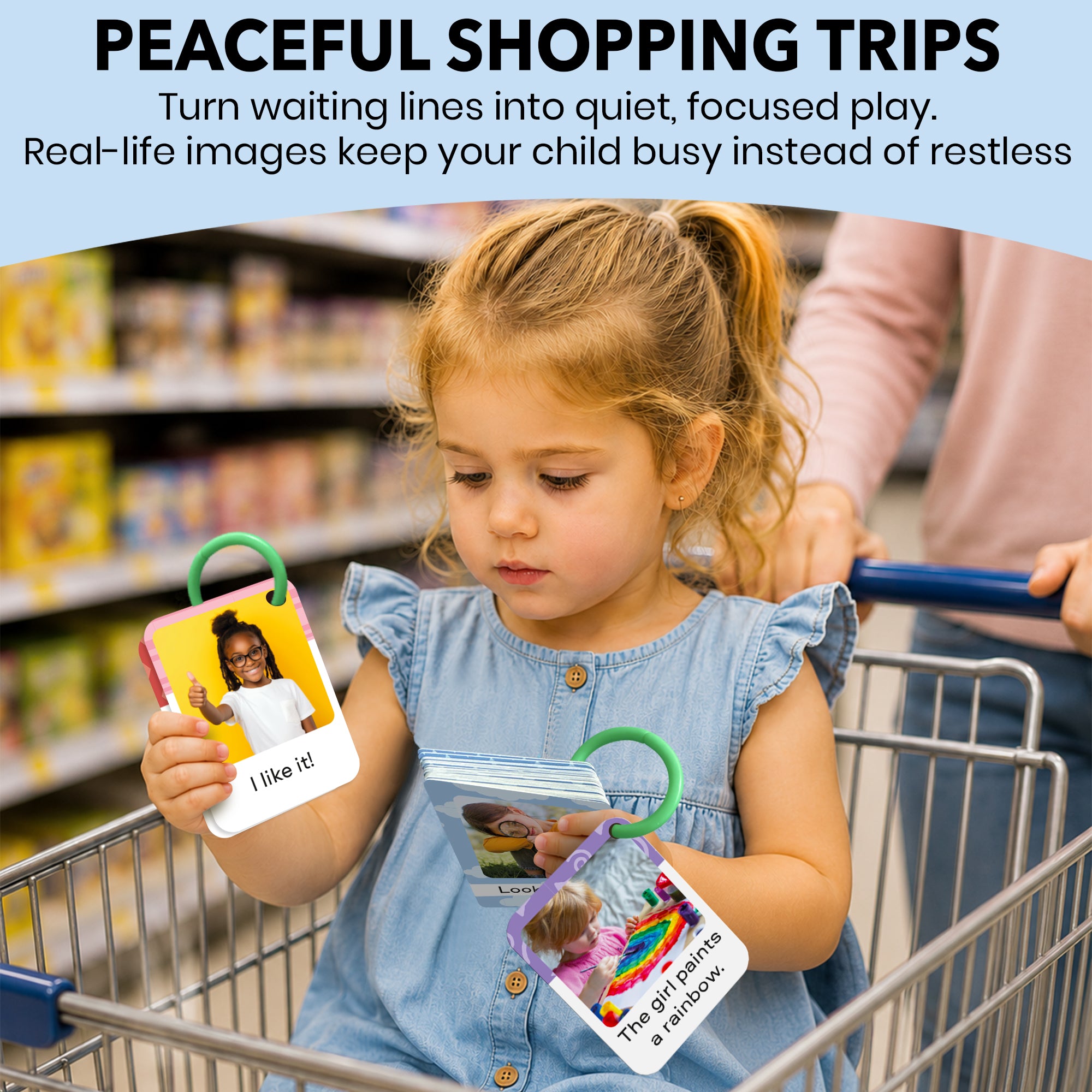 225 Toddler First Sentence Flash Cards with Rings