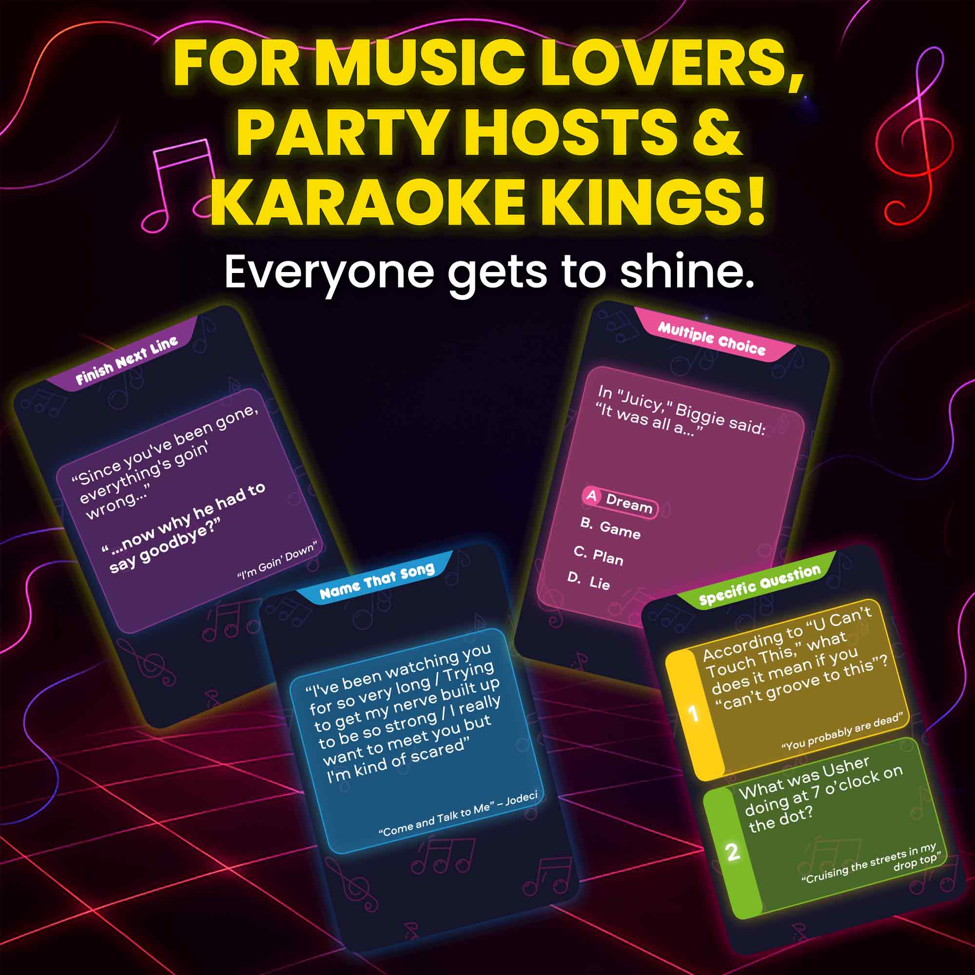 Card Game Who Knows Lyrics Better? 110 Questions Back to 90s R&B