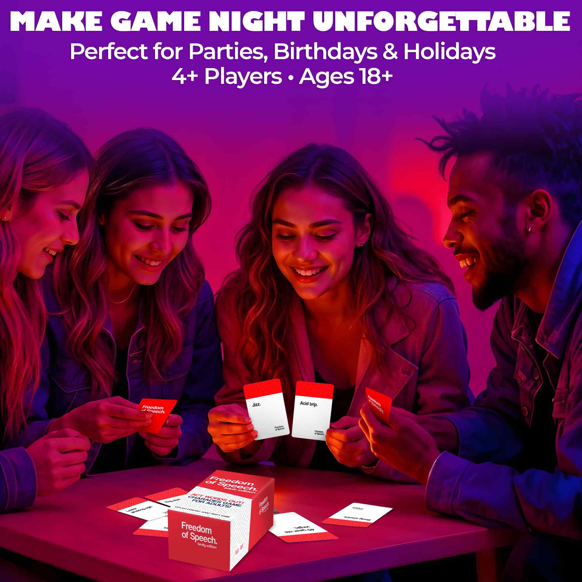 Party Card Games Freedom of Speech for Adults