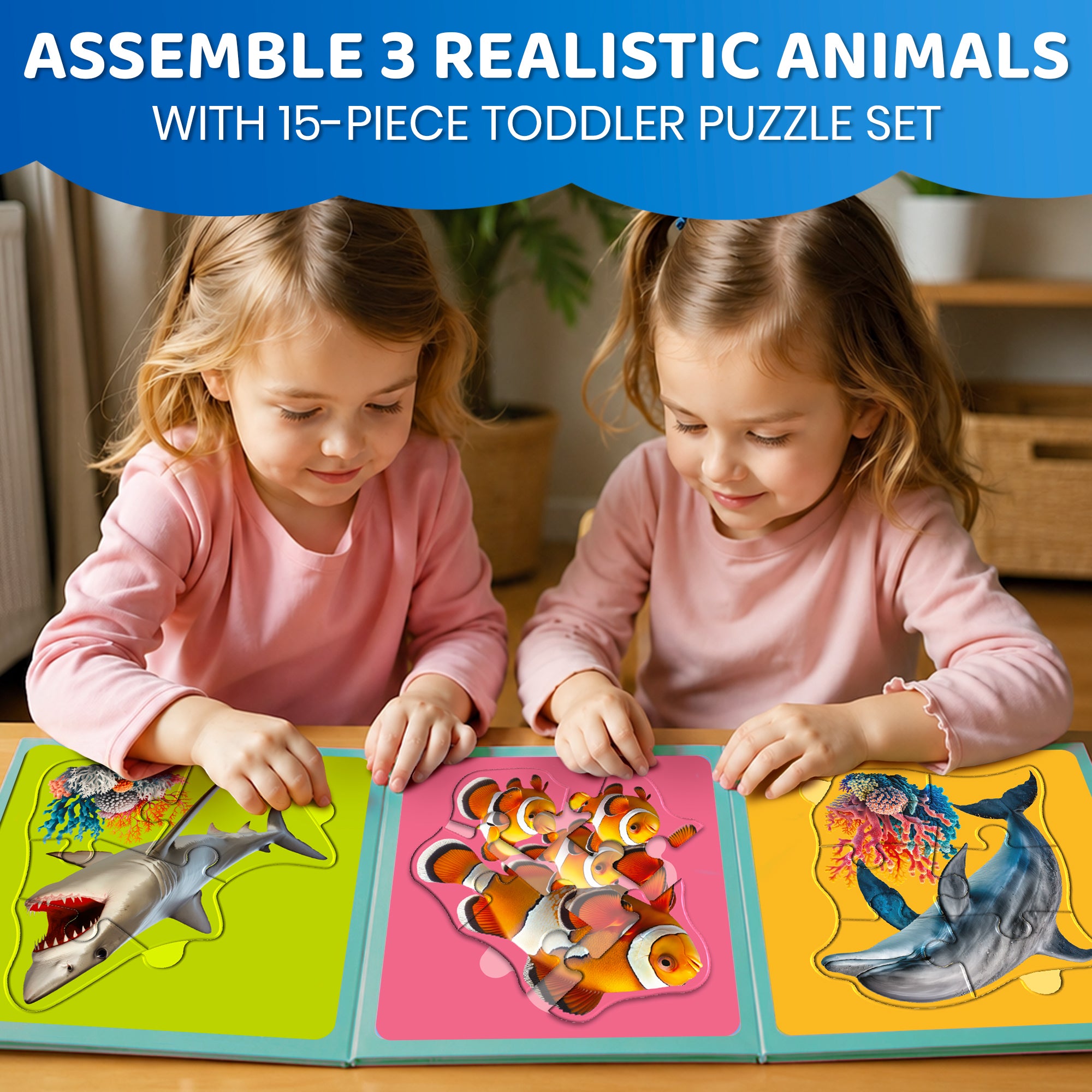 Step Up Magnetic Puzzles for Toddlers - Ocean Animals