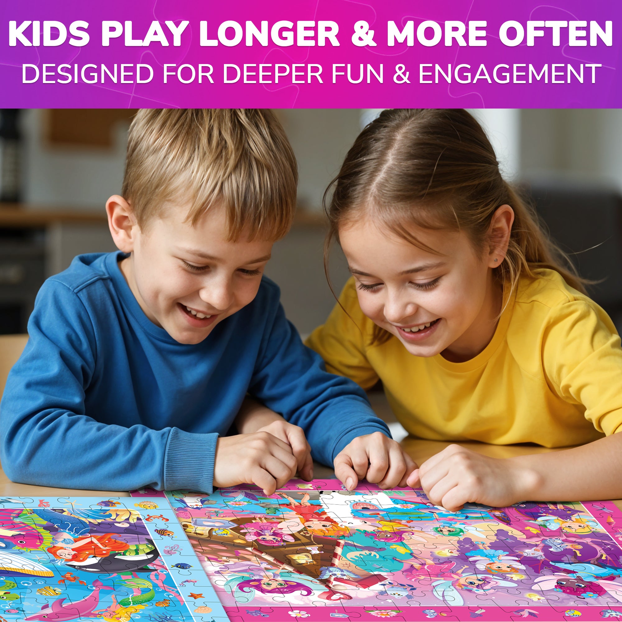 100 Pcs Puzzles for Kids | Unicorns, Amazonians