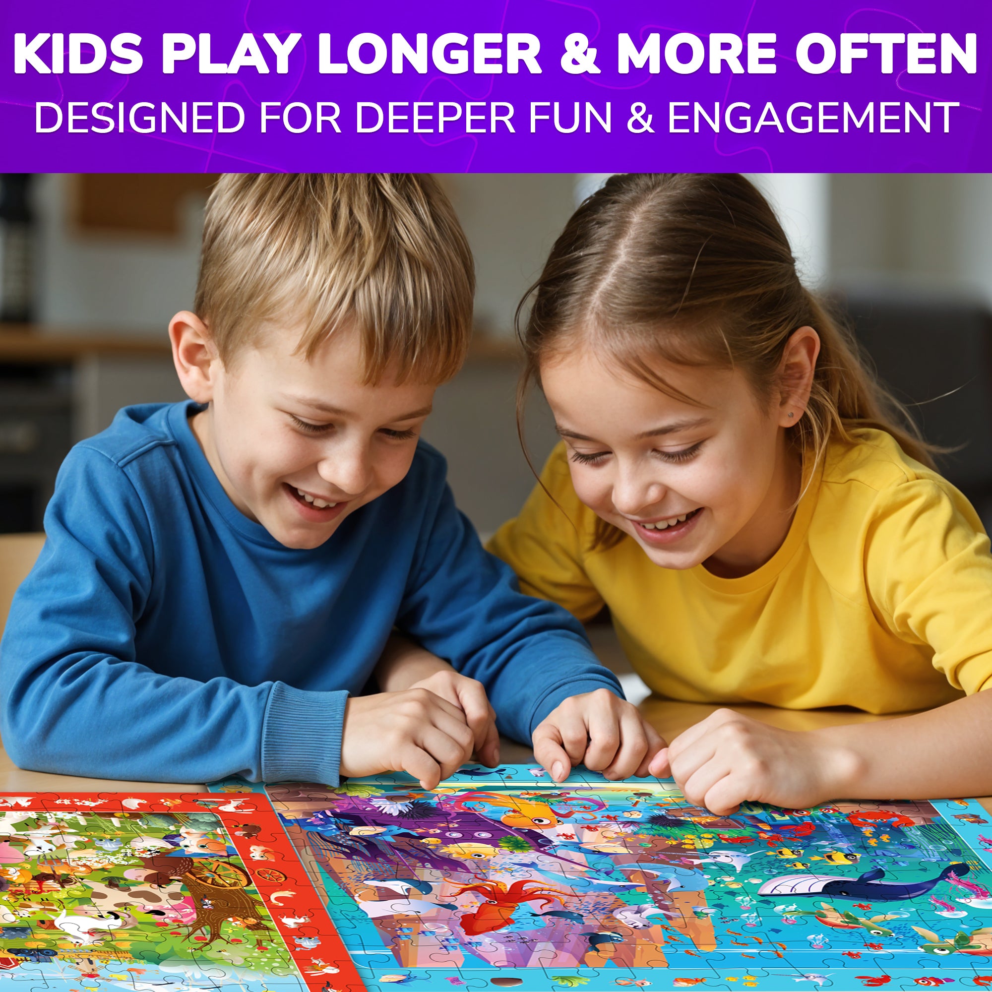 100 Piece Search & Find Puzzles for Kids with Animals, Bugs