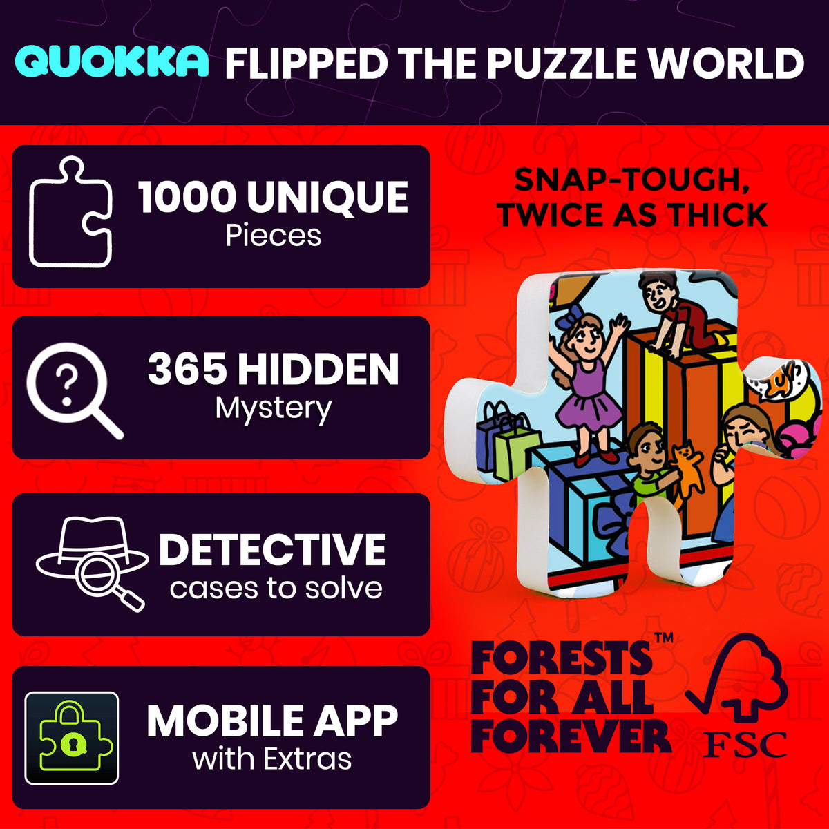 1000 Pcs Puzzle for Adults with Hidden Tasks - Christmas Mall