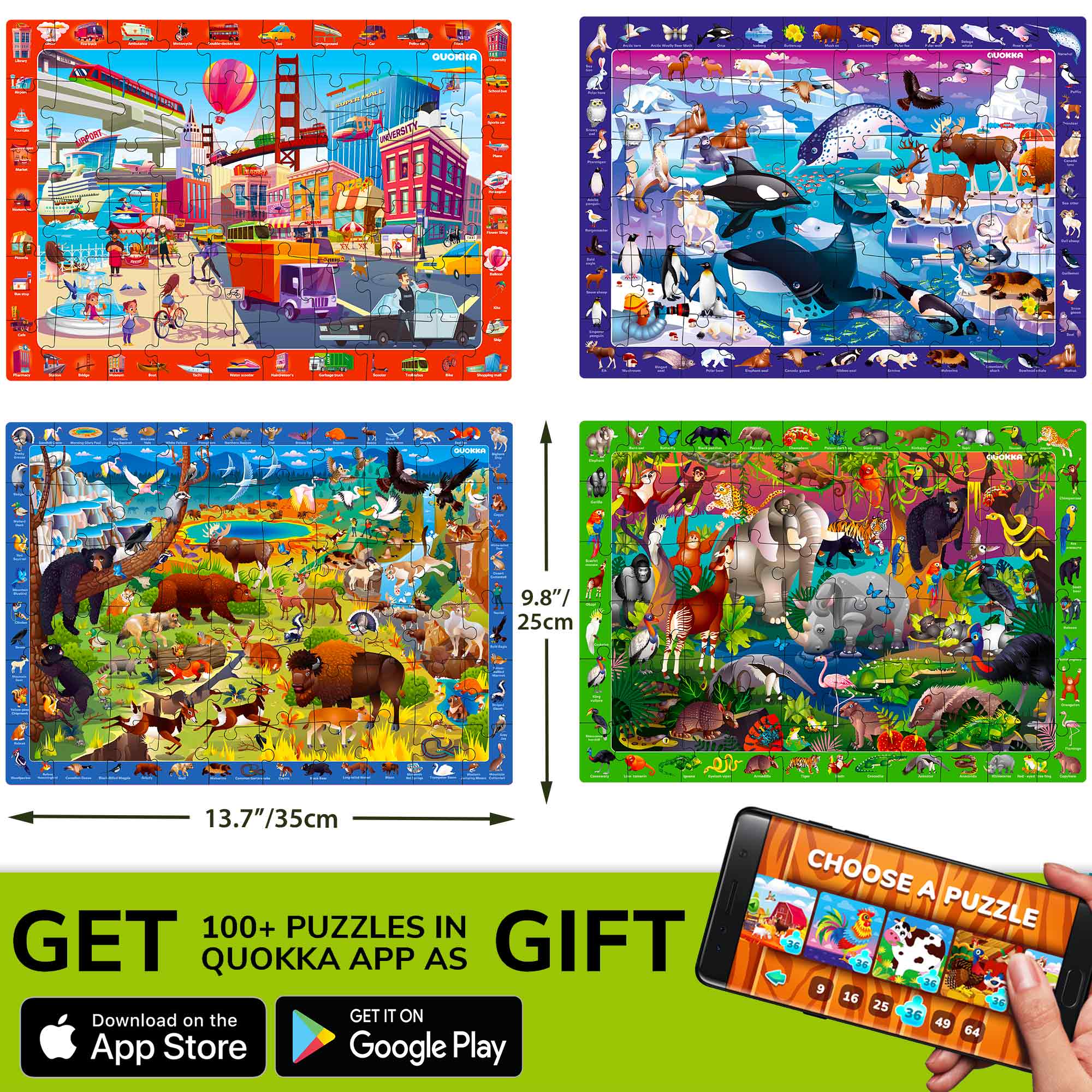 4 Set Jigsaw Puzzles for Kids