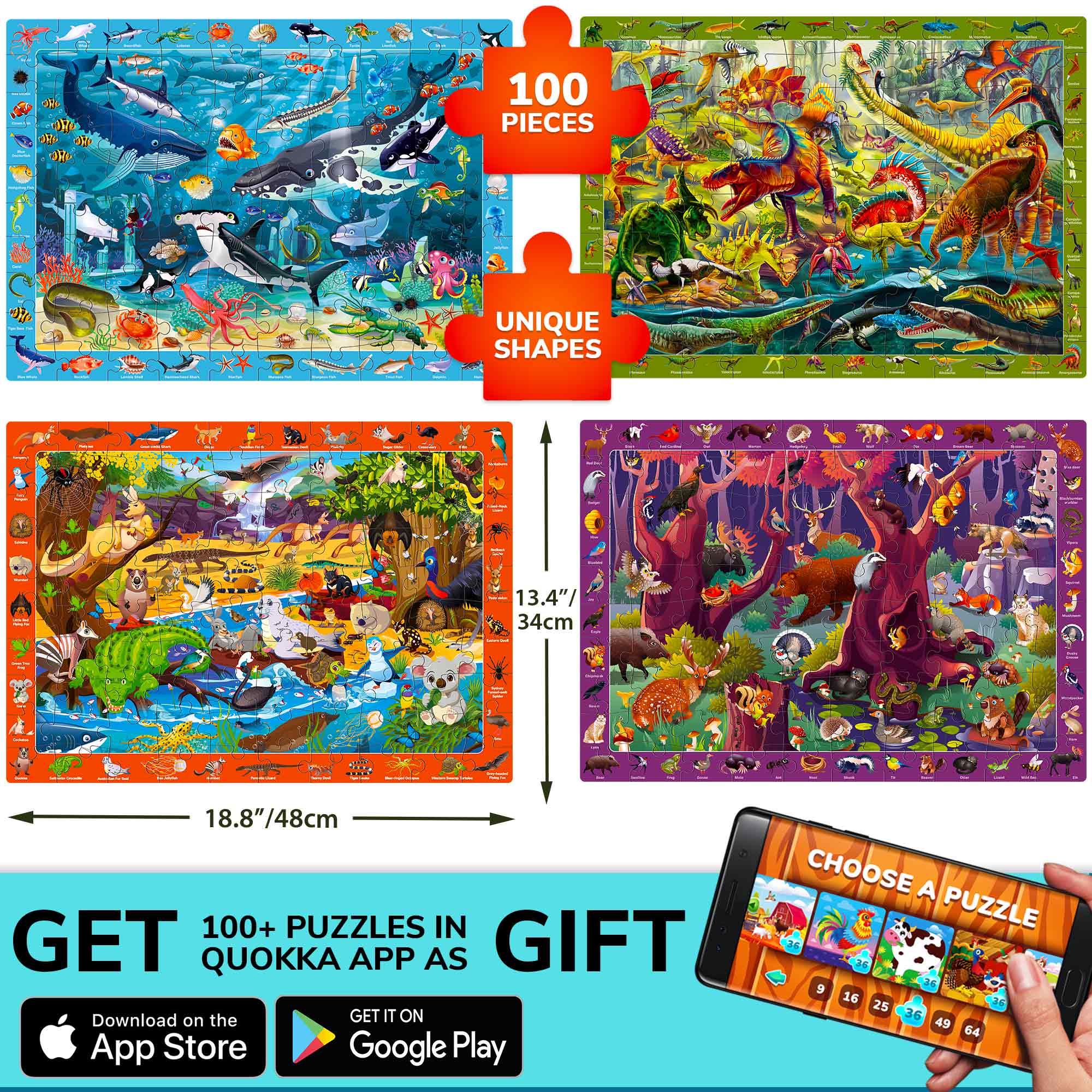 4 Set Search and Find Animal Jigsaw Puzzle