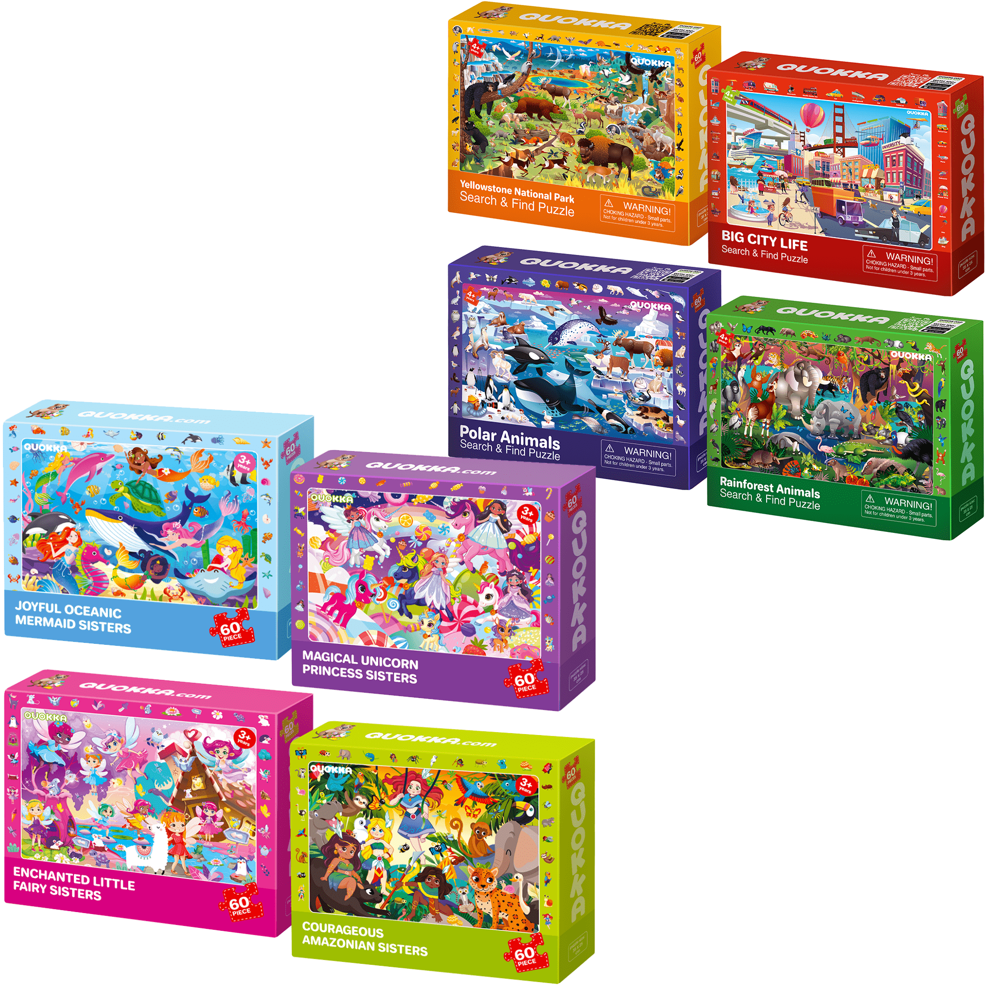 QUOKKA Bundle Set Observational Puzzles for Kids | City, Fairy