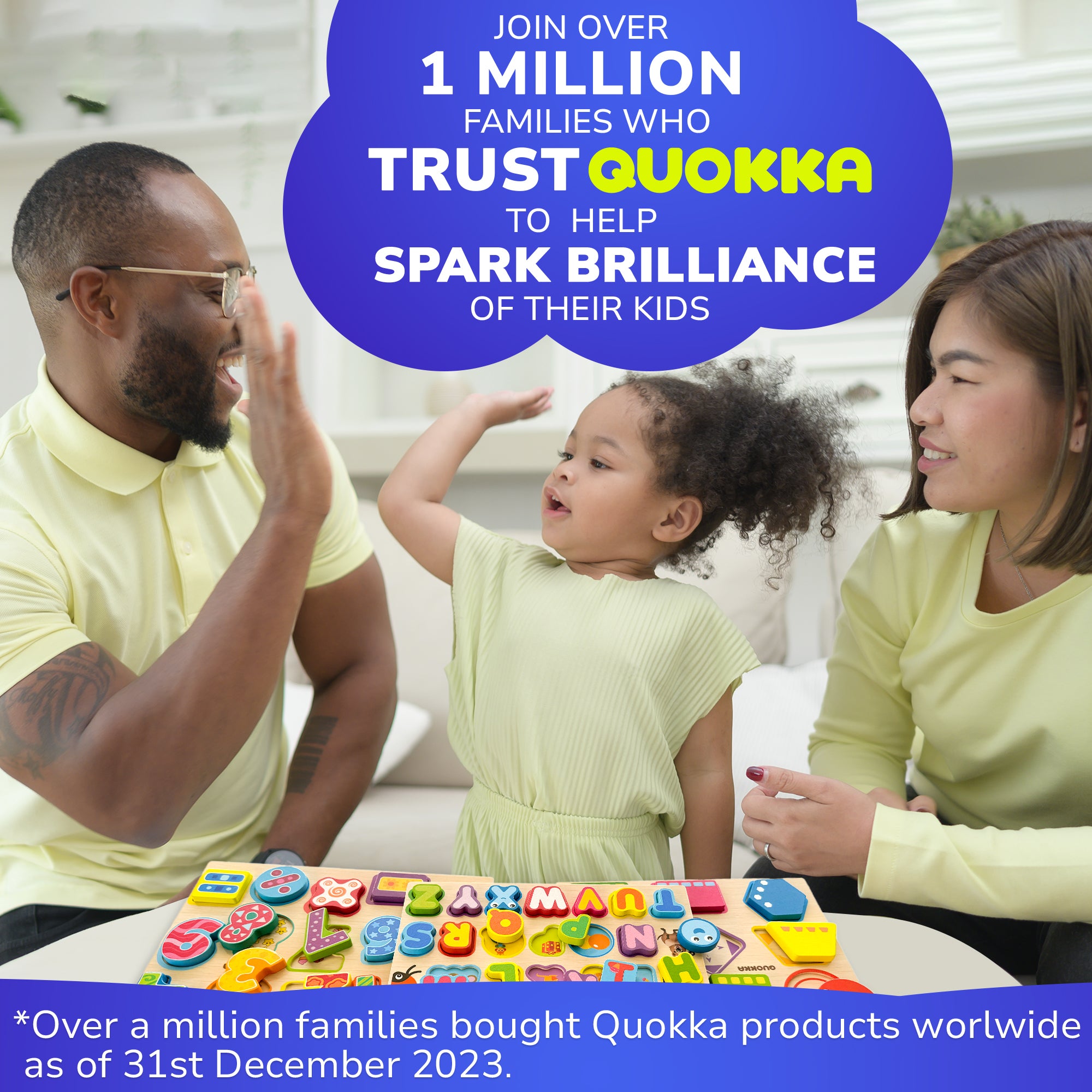 3 Set Chunky Wooden Puzzles for Toddlers | Alphabet, Numbers & Geometric Forms