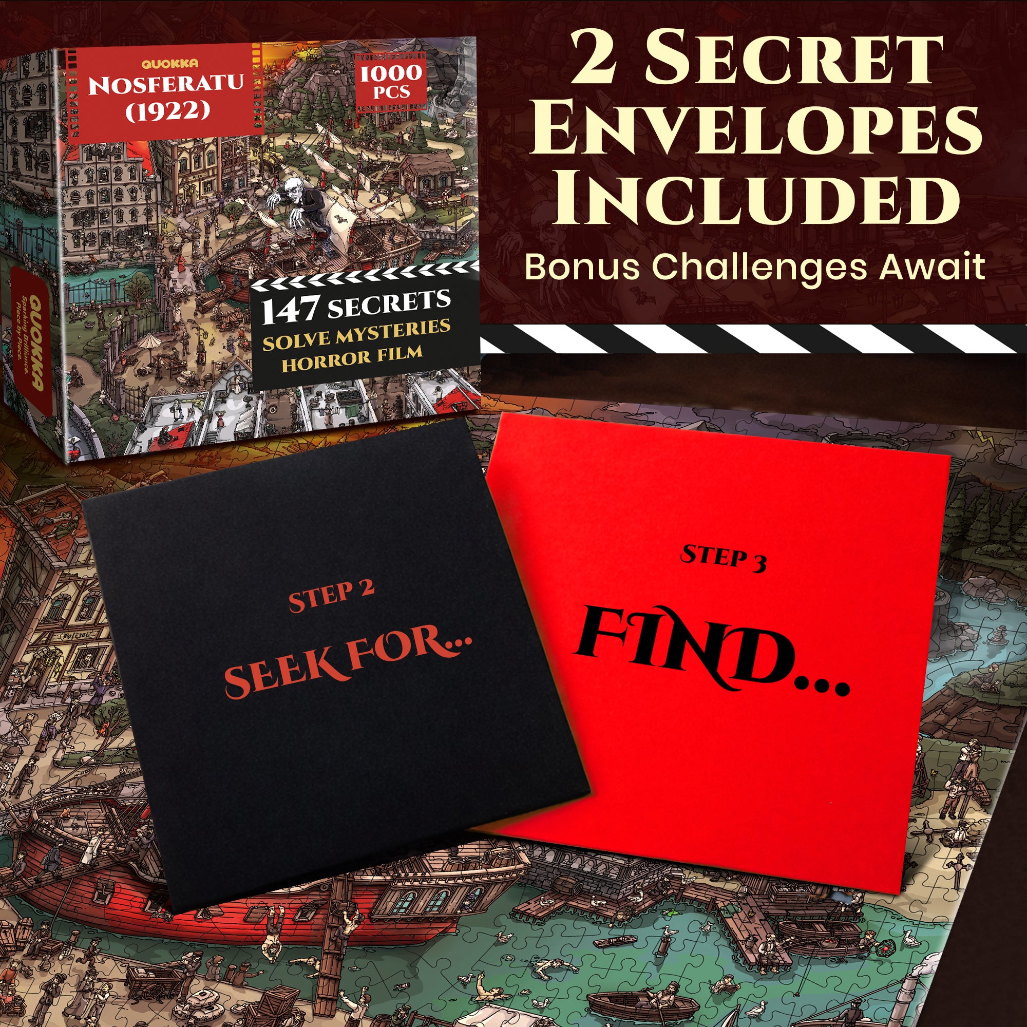 1000 Pcs Puzzle for Adults with Hidden Tasks | Nosferatu 1922