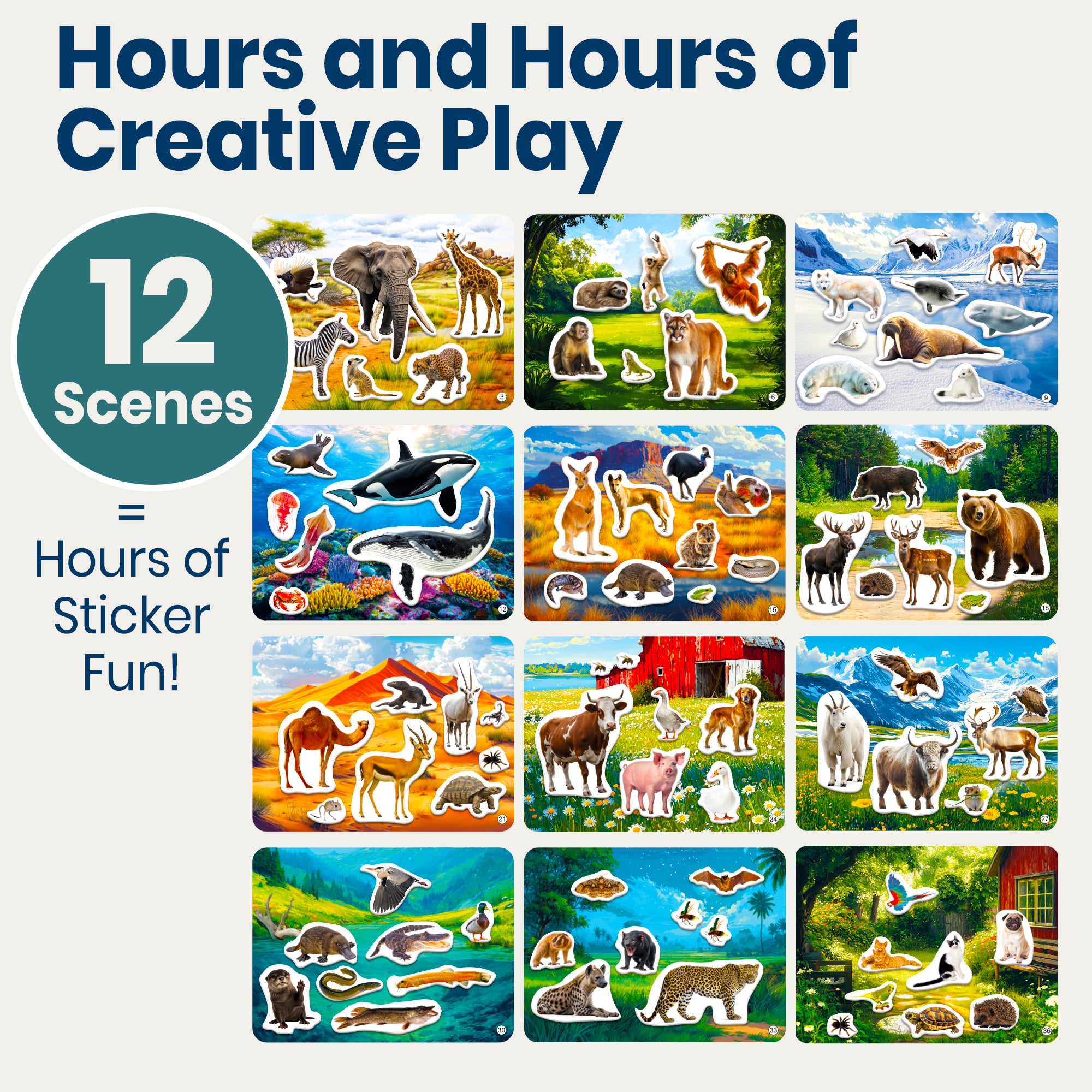 Sticker Book for Kids Wild Animals - Draw & Stick Creative Workbook