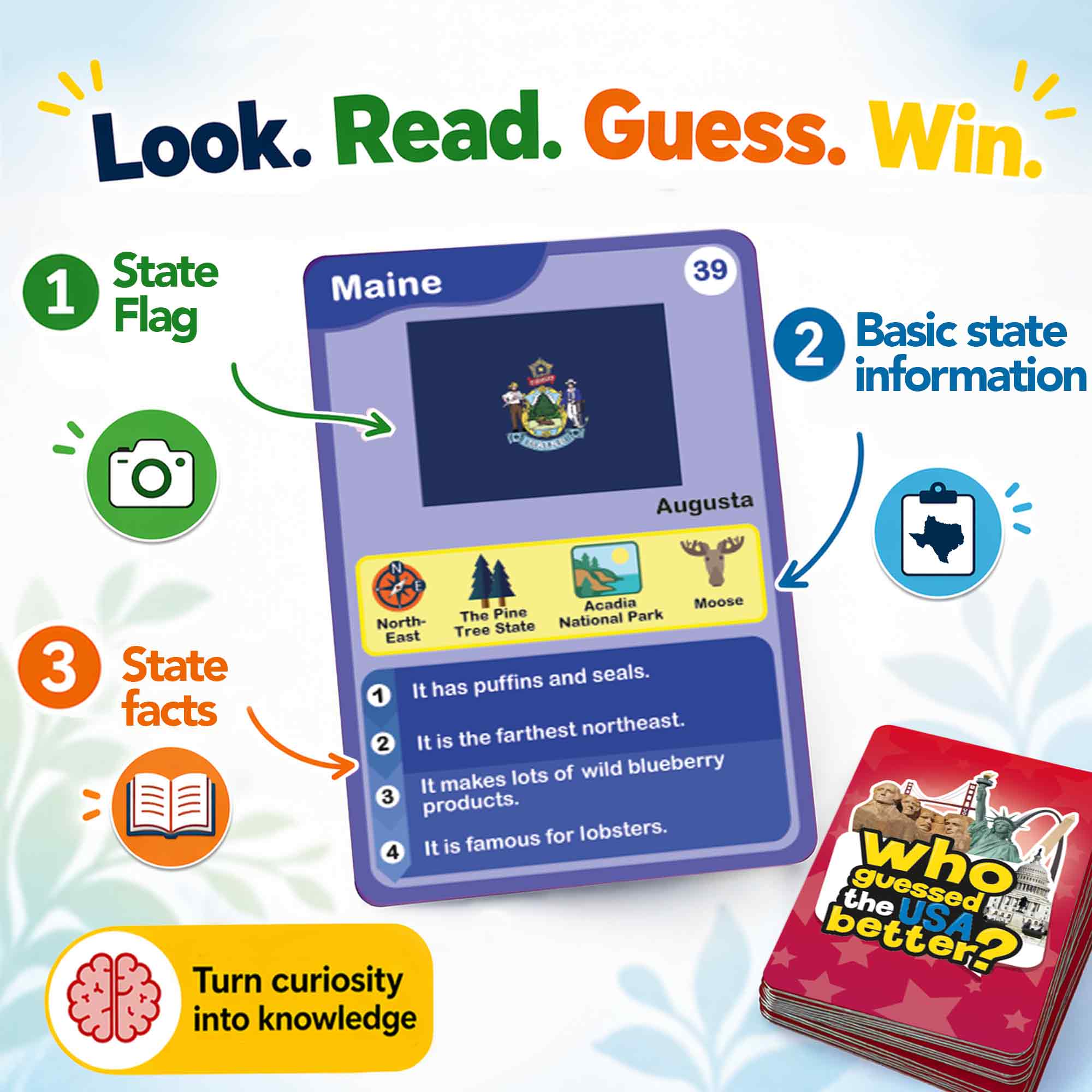 Educational Game for Kids - Who Guess It Better: USA States