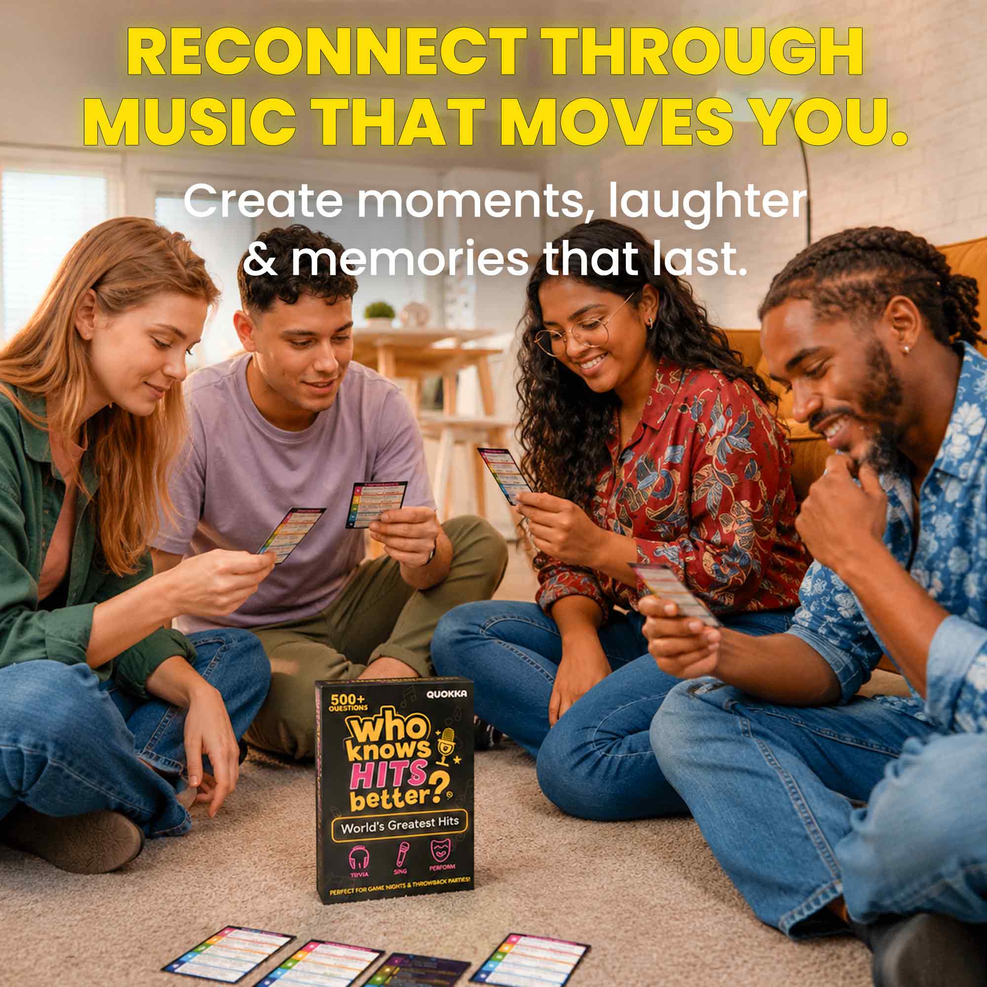 Card Game Who Knows Hits Better? 500+ Questions Music Games