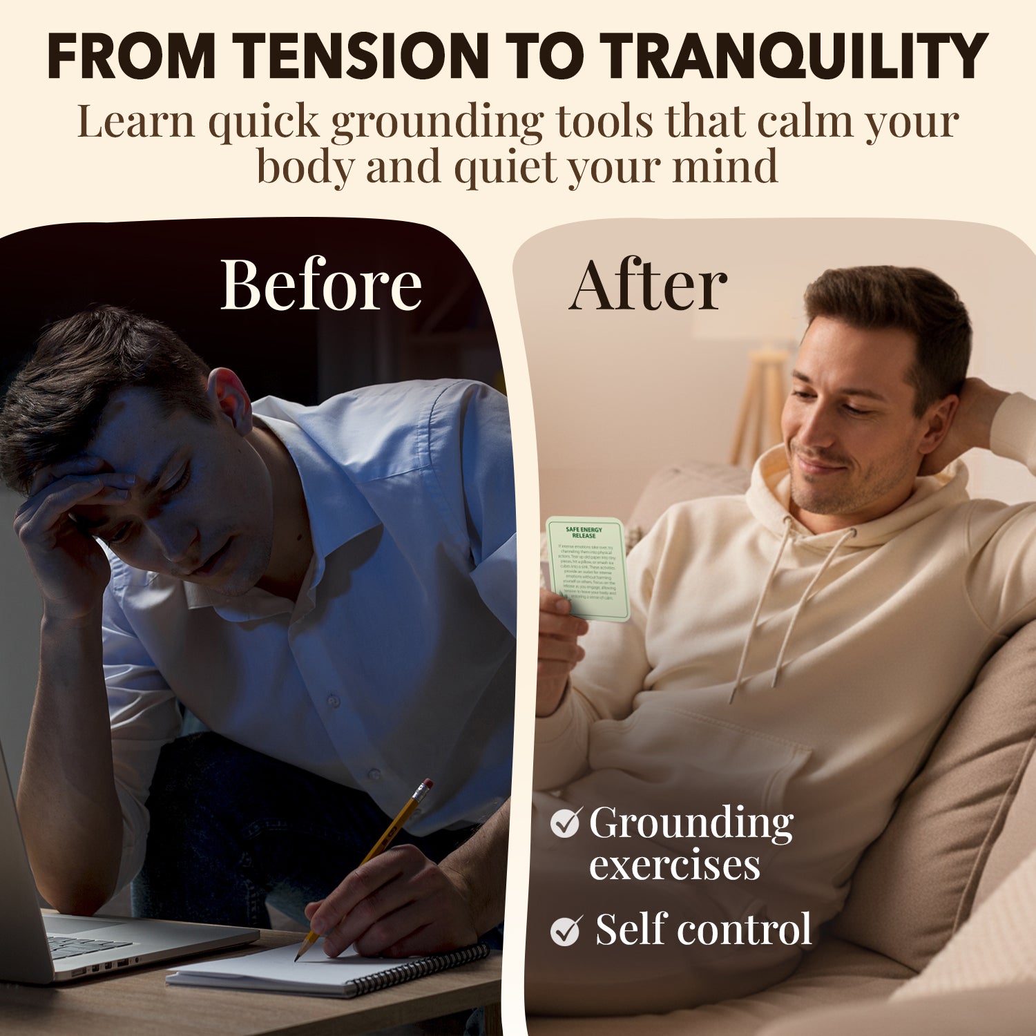 Self-Care & Anxiety Relief – 52 Mindfulness Cards for Emotional Balance