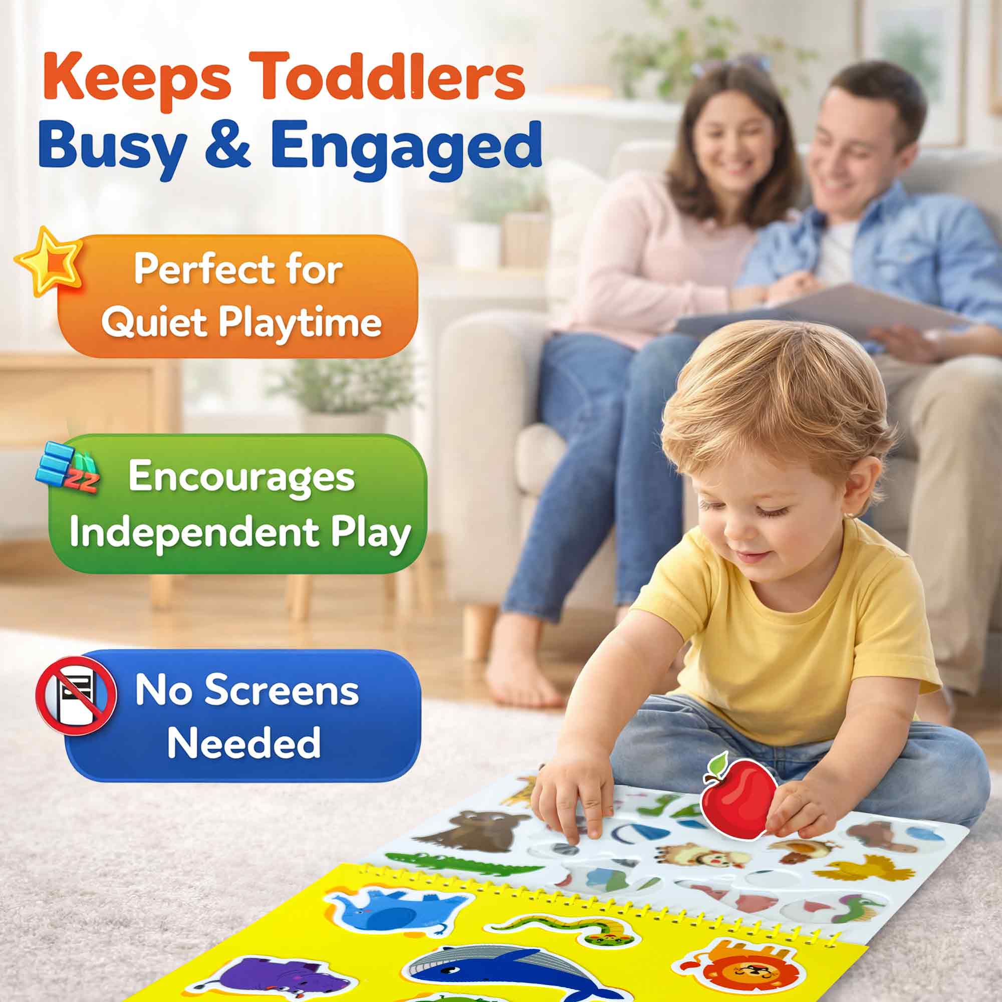 Jelly Sticker Books for Toddlers - Reusable Learning Toy