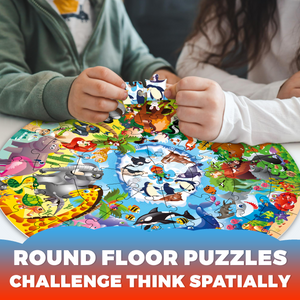 QUOKKA 48 Piece Round Puzzles Animals