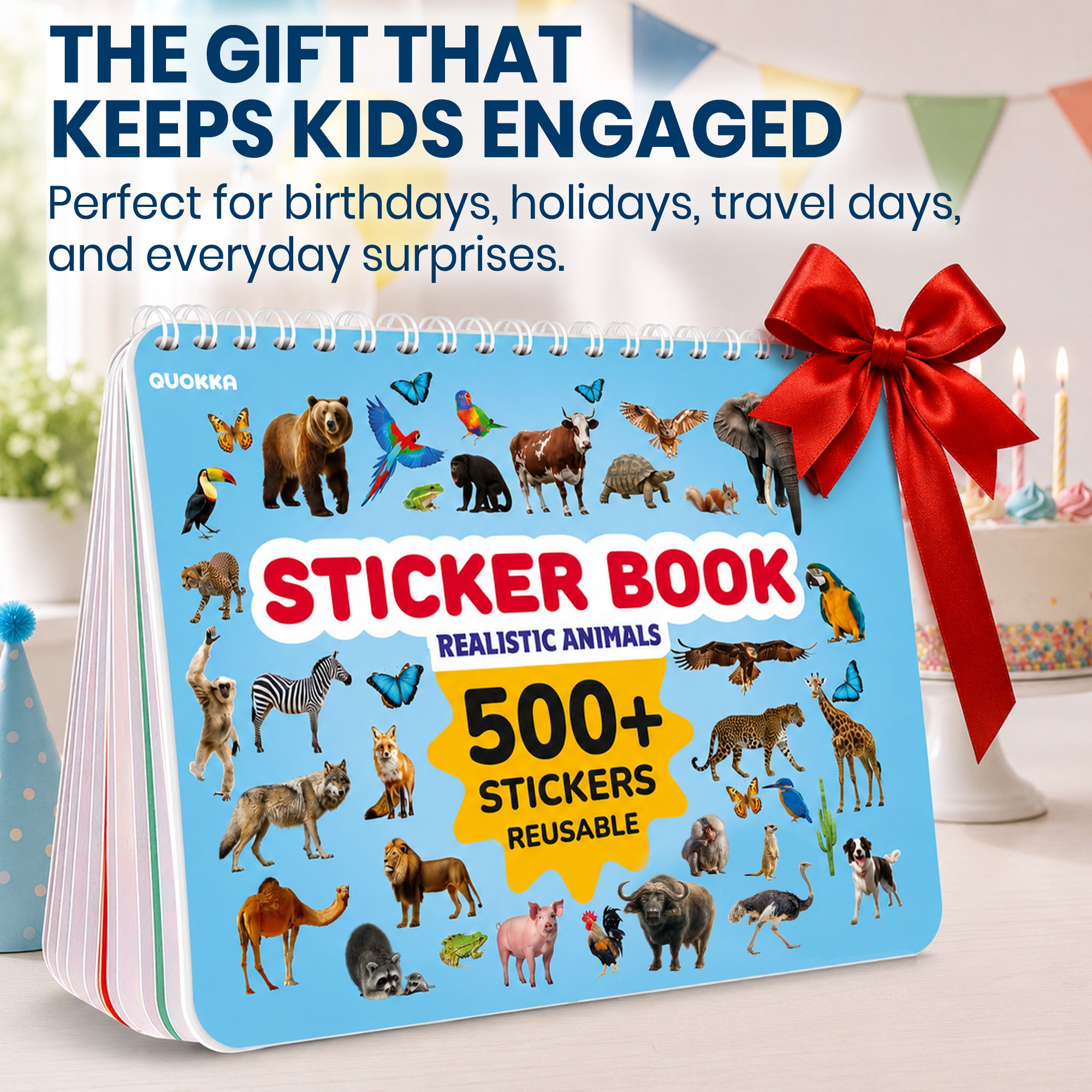 Sticker Book for Kids Wild Animals - Draw & Stick Creative Workbook