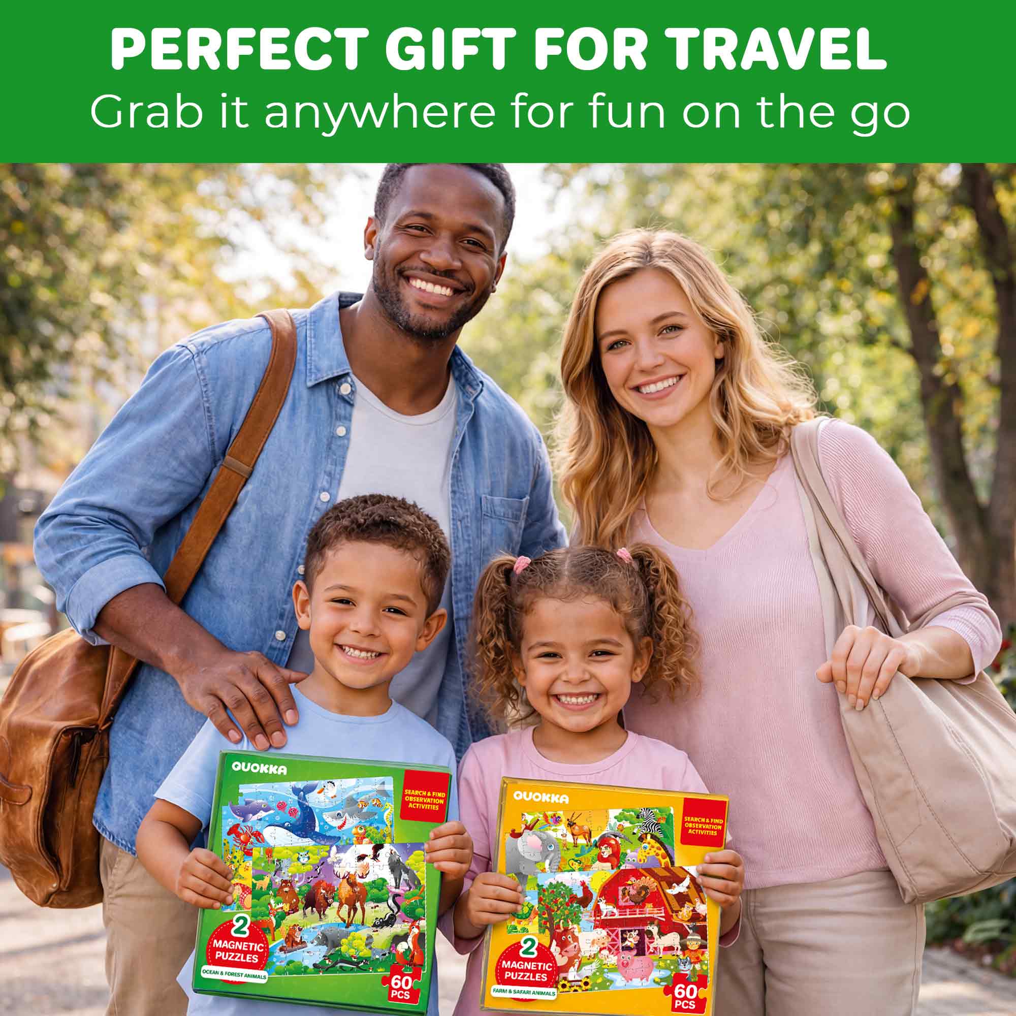 Magnetic Puzzle 2x60 Pcs Puzzles for Kids - Farm & Africa
