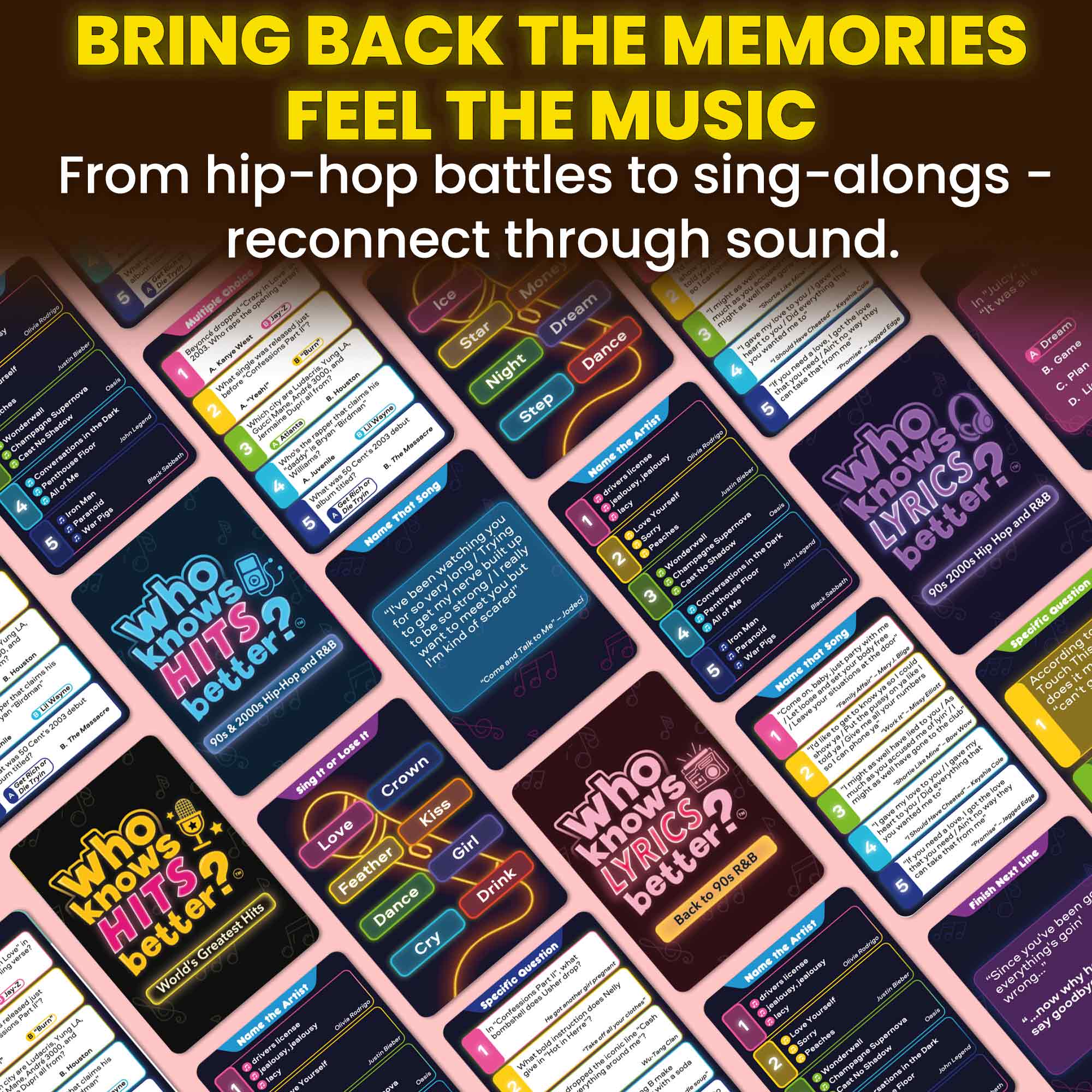 4 Pack Trivia Card Game Who Knows Music Better?