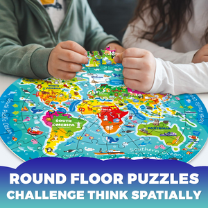 QUOKKA 48 Piece Round Puzzles World