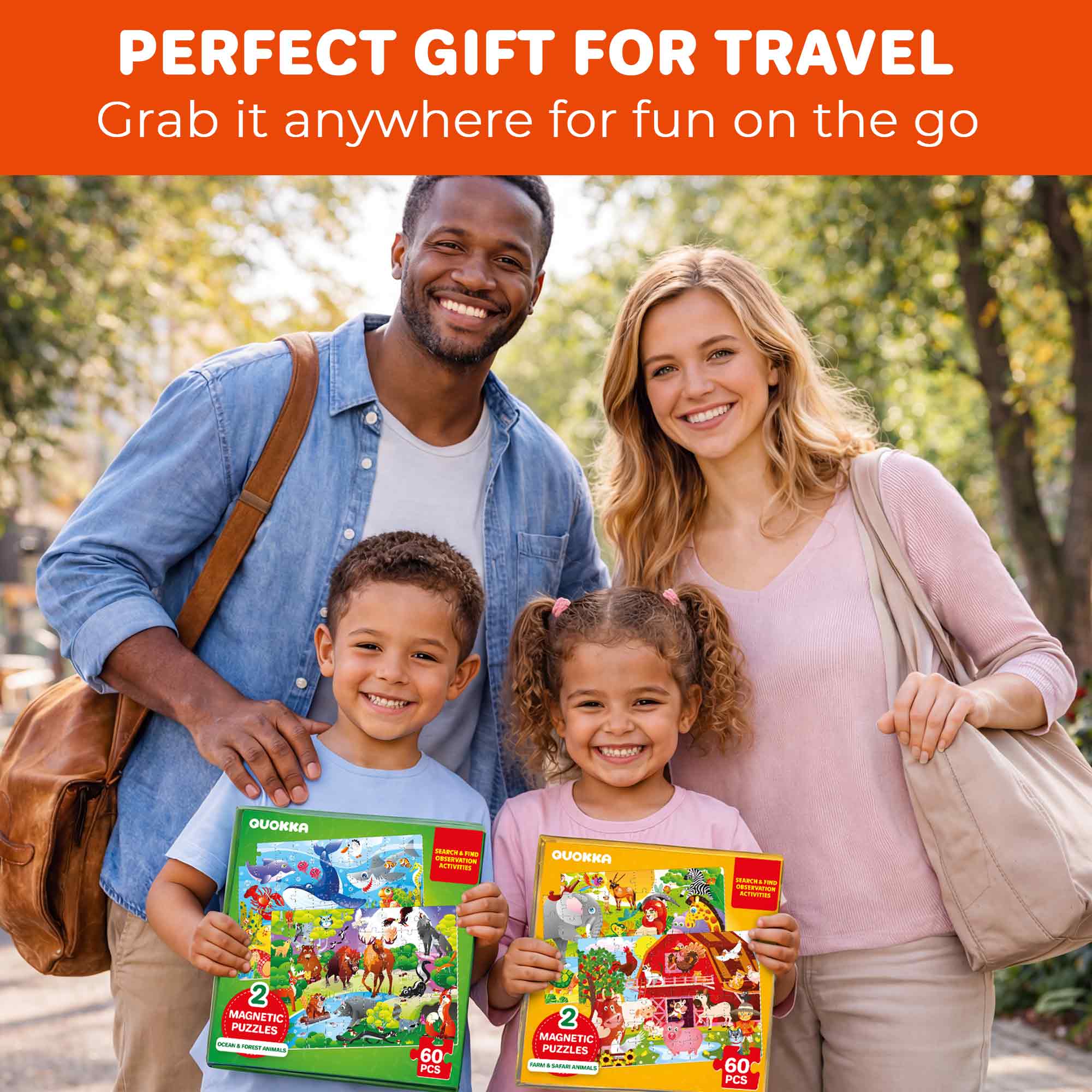 Magnetic Puzzle 2x60 Pcs Puzzles for Kids - Ocean & Forest