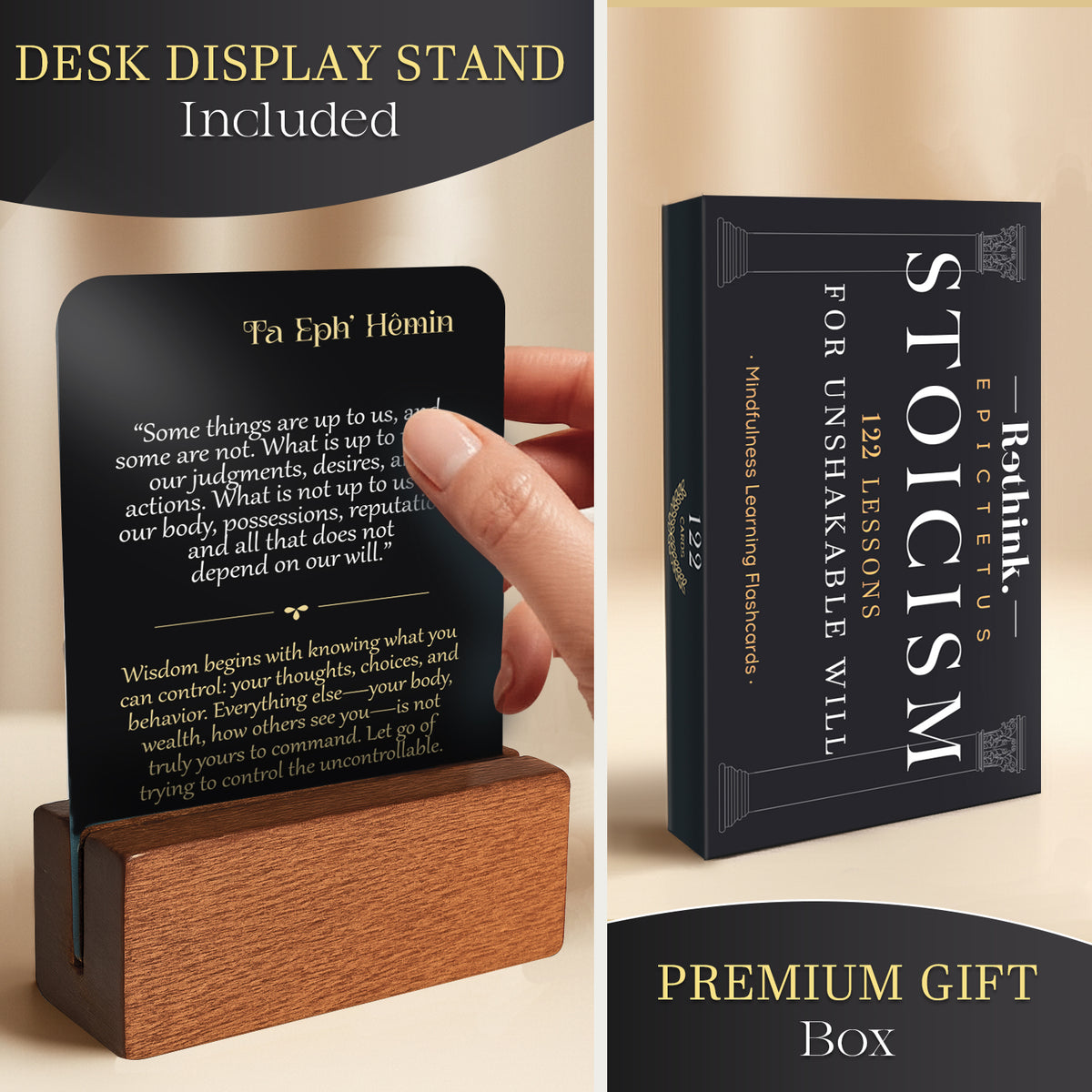 Stoicism Cards Epictetus - 122 Daily Quotes & Exercises