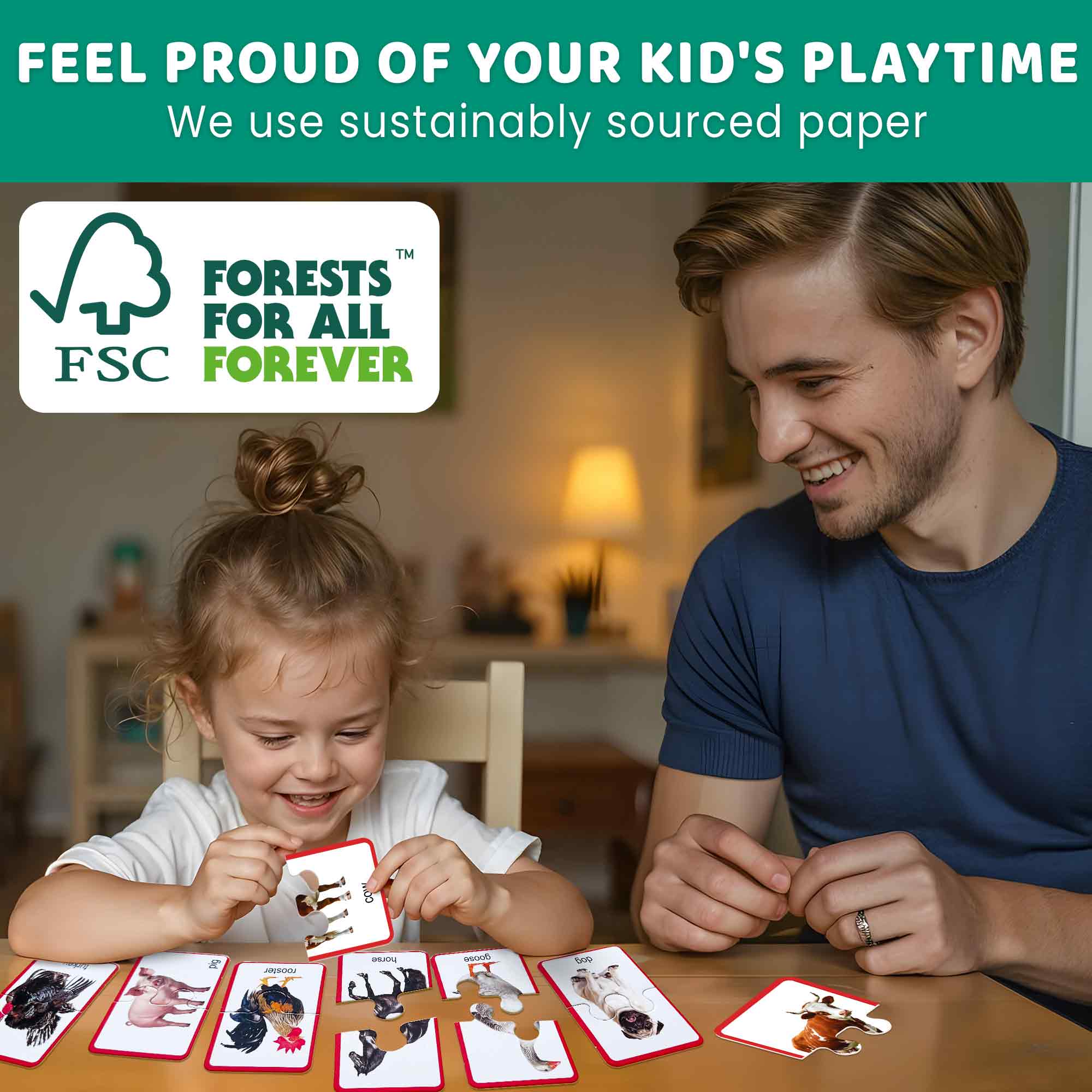 Matching Puzzle for Toddlers - 16 Realistic Pairs Farm Animals