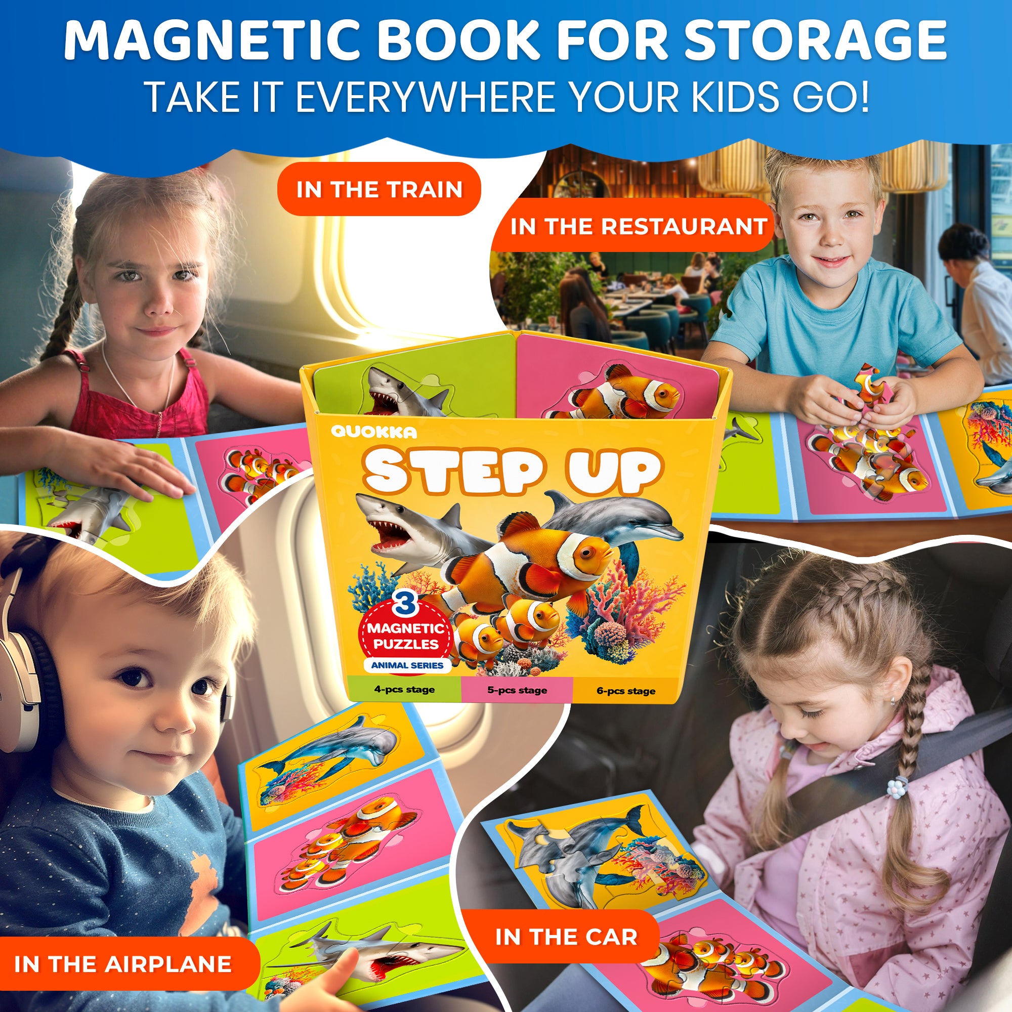 Step Up Magnetic Puzzles for Toddlers - Ocean Animals