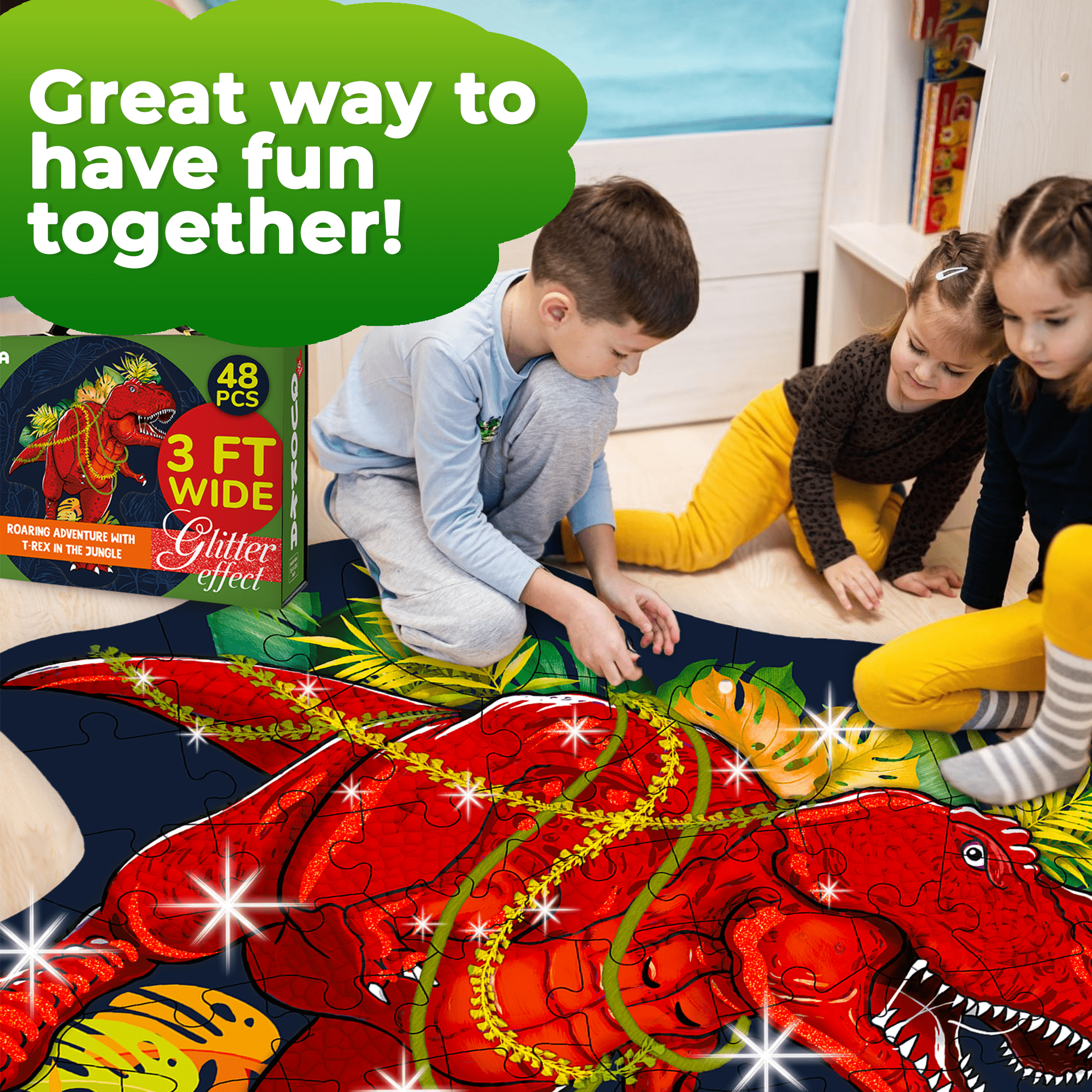 2x3 FT Shaped Giant Puzzles for Kids Ages 3-6 | T-Rex
