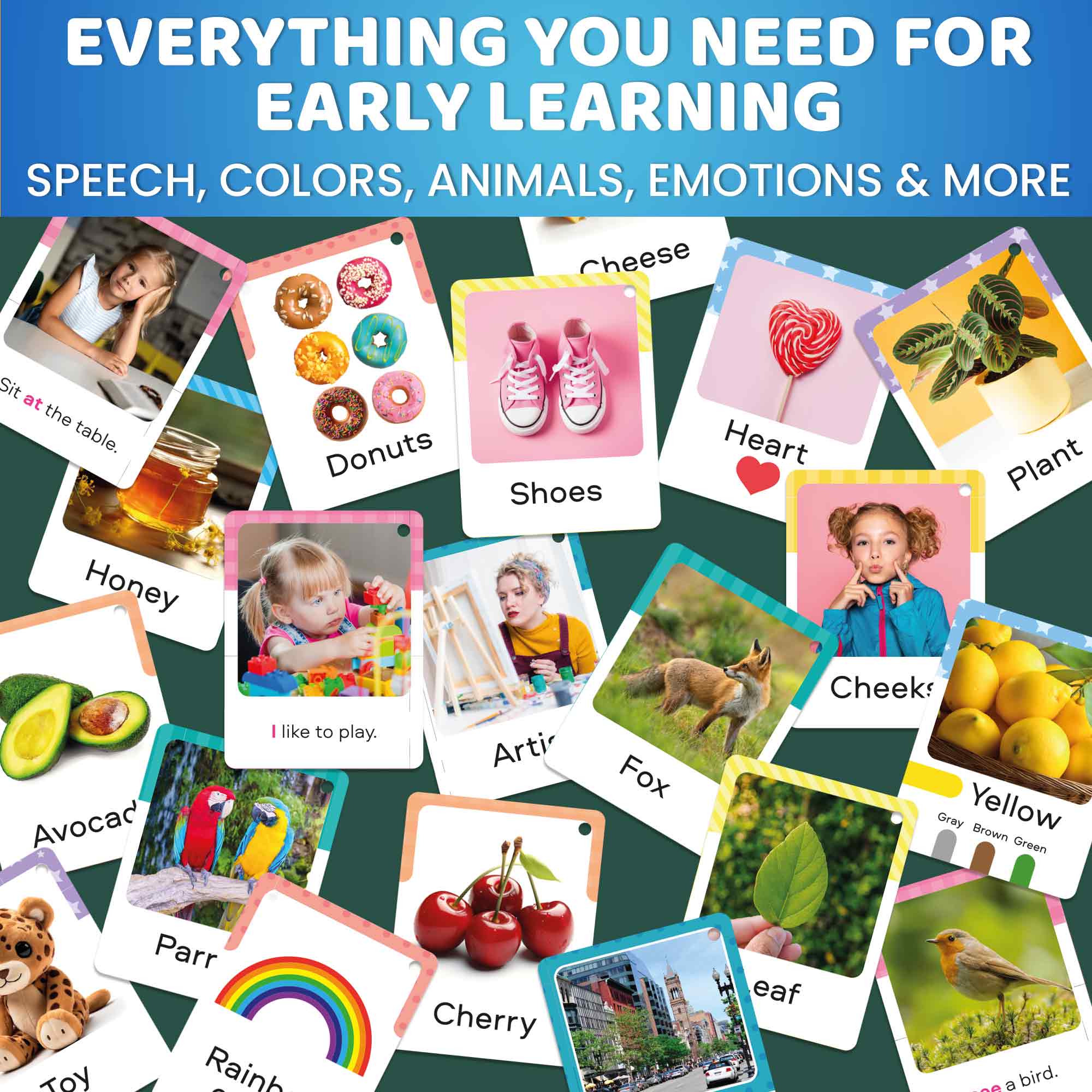 225 Flash Cards for Toddlers 1-3 | Alphabet & First Words