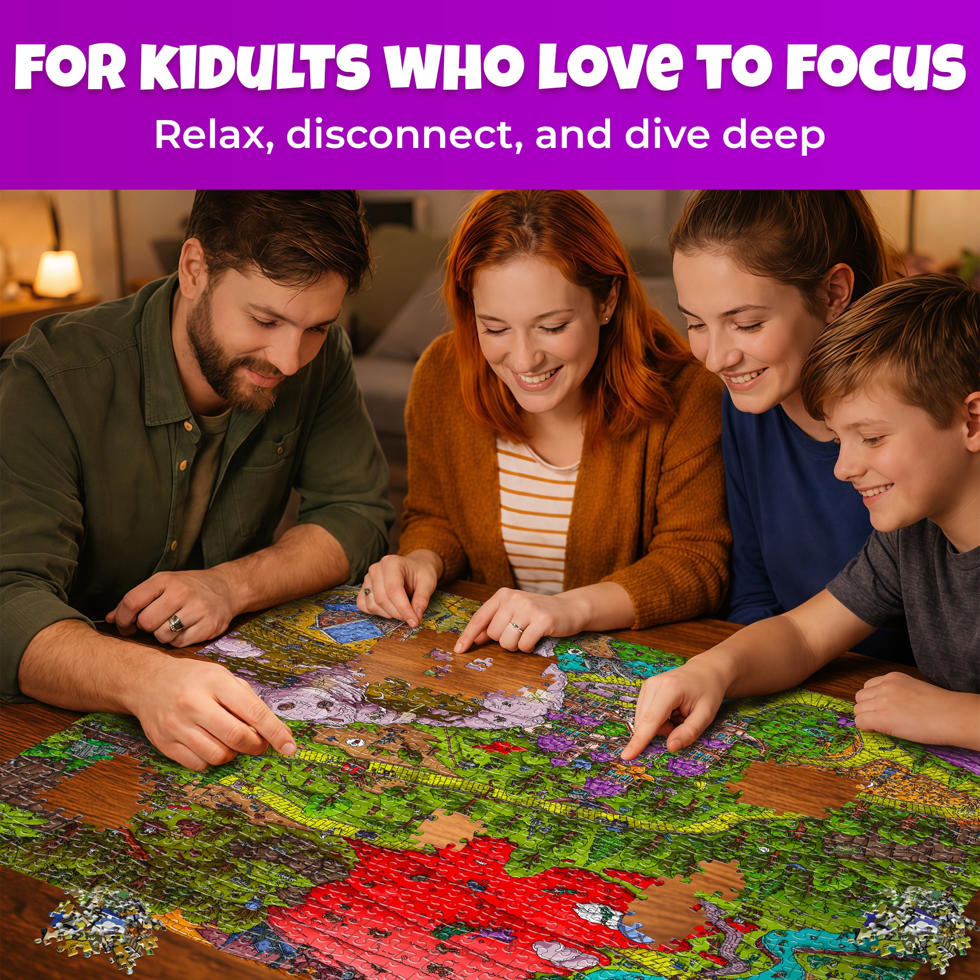 1000 Pcs Puzzle for Adults with Hidden Tasks | Emerald Kingdom