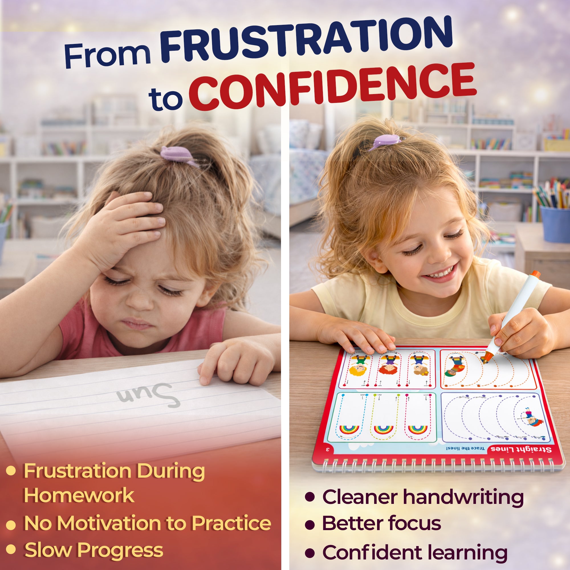 5 Set Tracing Books for Kids - Writing Practice Kit with Markers