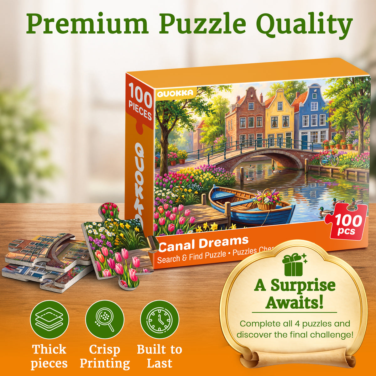100 Pcs Search & Find Dementia Puzzles for Elderly - European Towns