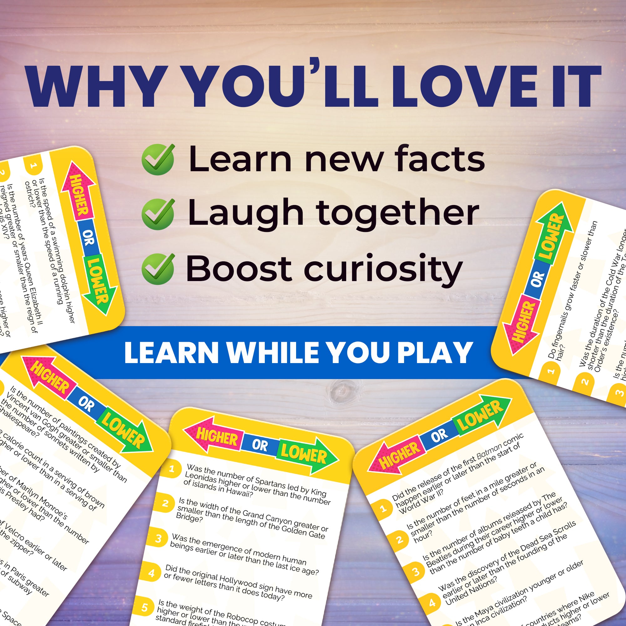 Higher or Lower Board Game | Family Card Game