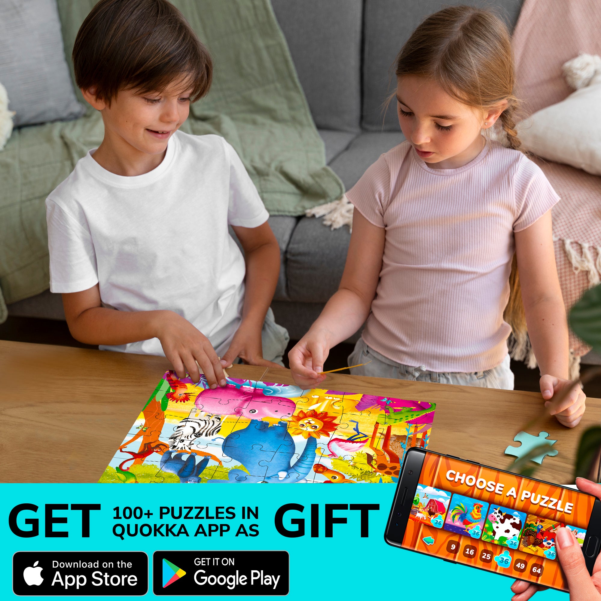 30 Piece Puzzles for Kids | Forest, Ocean & Africa Animals