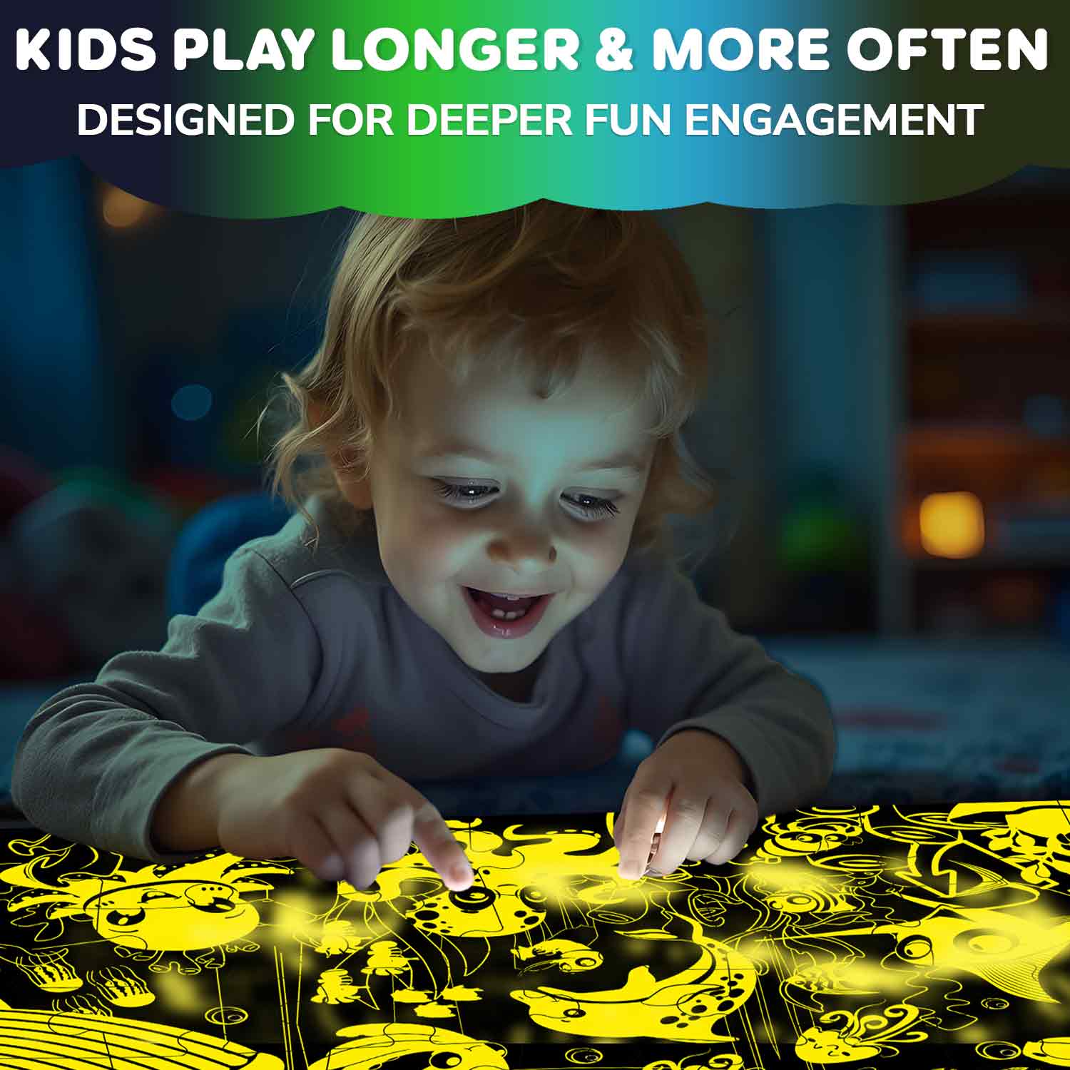 Fun learning activity kids play longer the dark jigsaw