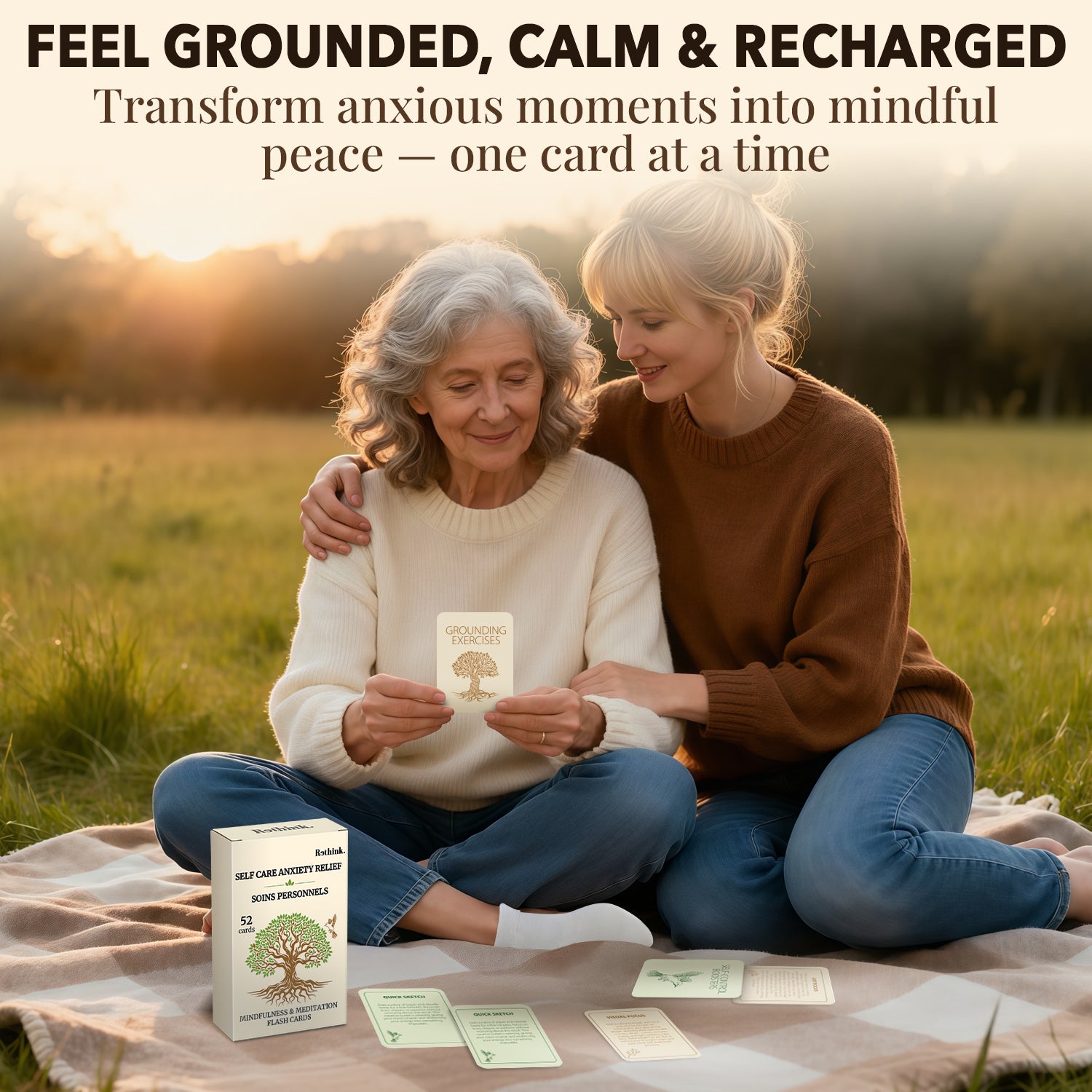 Self-Care & Anxiety Relief – 52 Mindfulness Cards for Emotional Balance