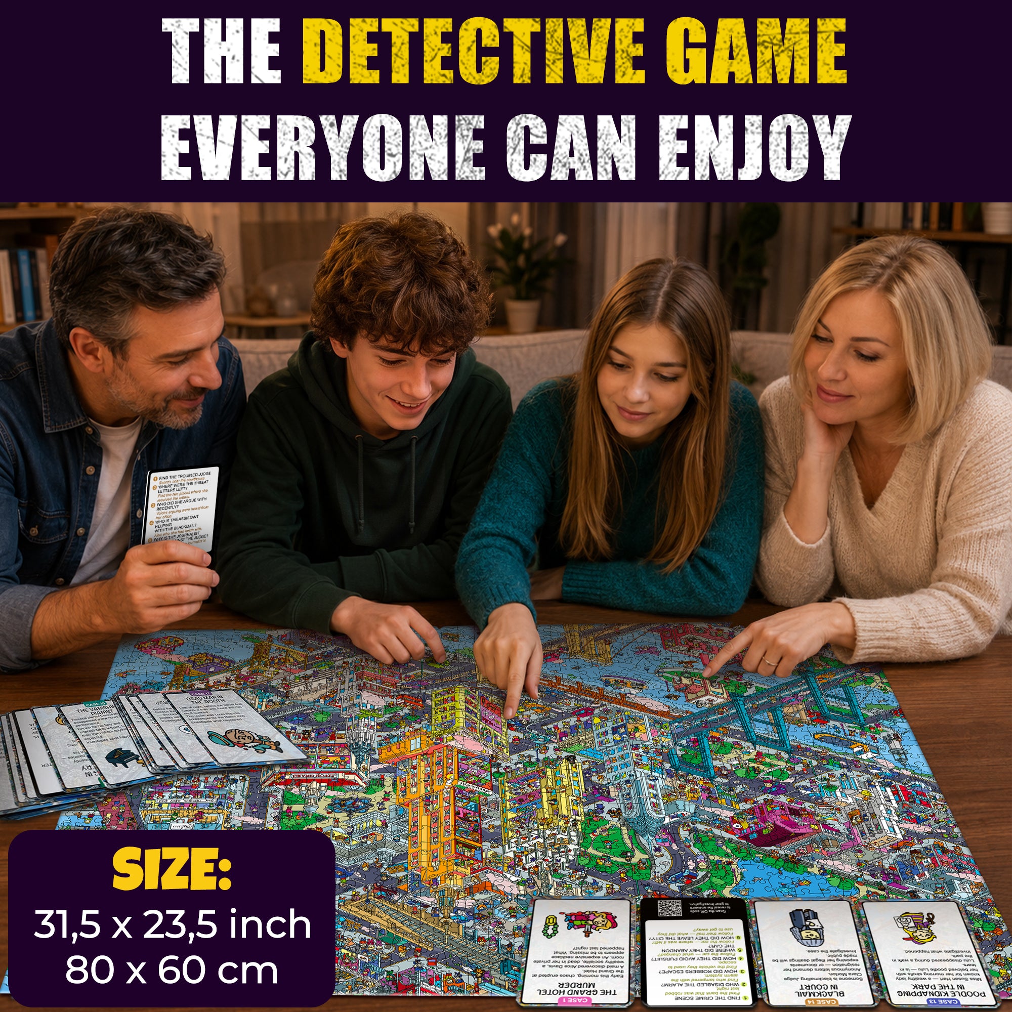 1000 Pcs Puzzle for Adults Detective with 21 Cases - New York