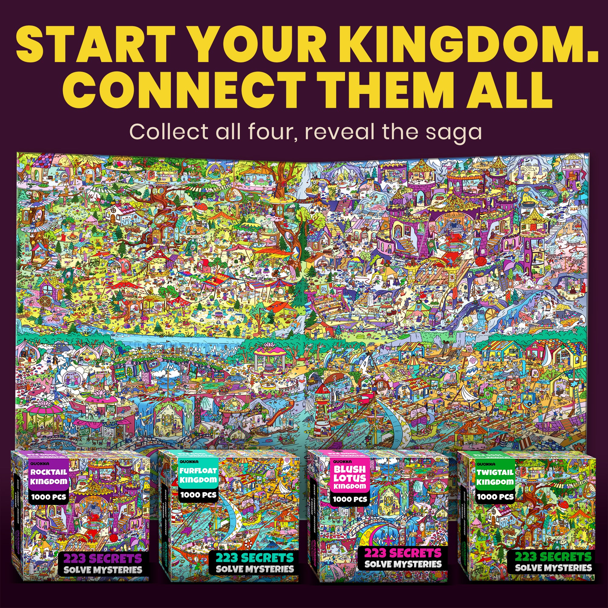 1000 Pcs Puzzle for Adults with Hidden Tasks | Blush Lotus Kingdom