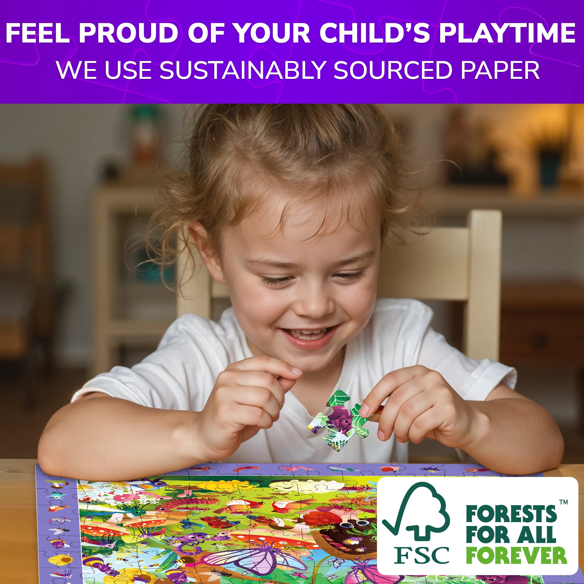 100 Piece Search & Find Puzzles for Kids with Animals, Bugs