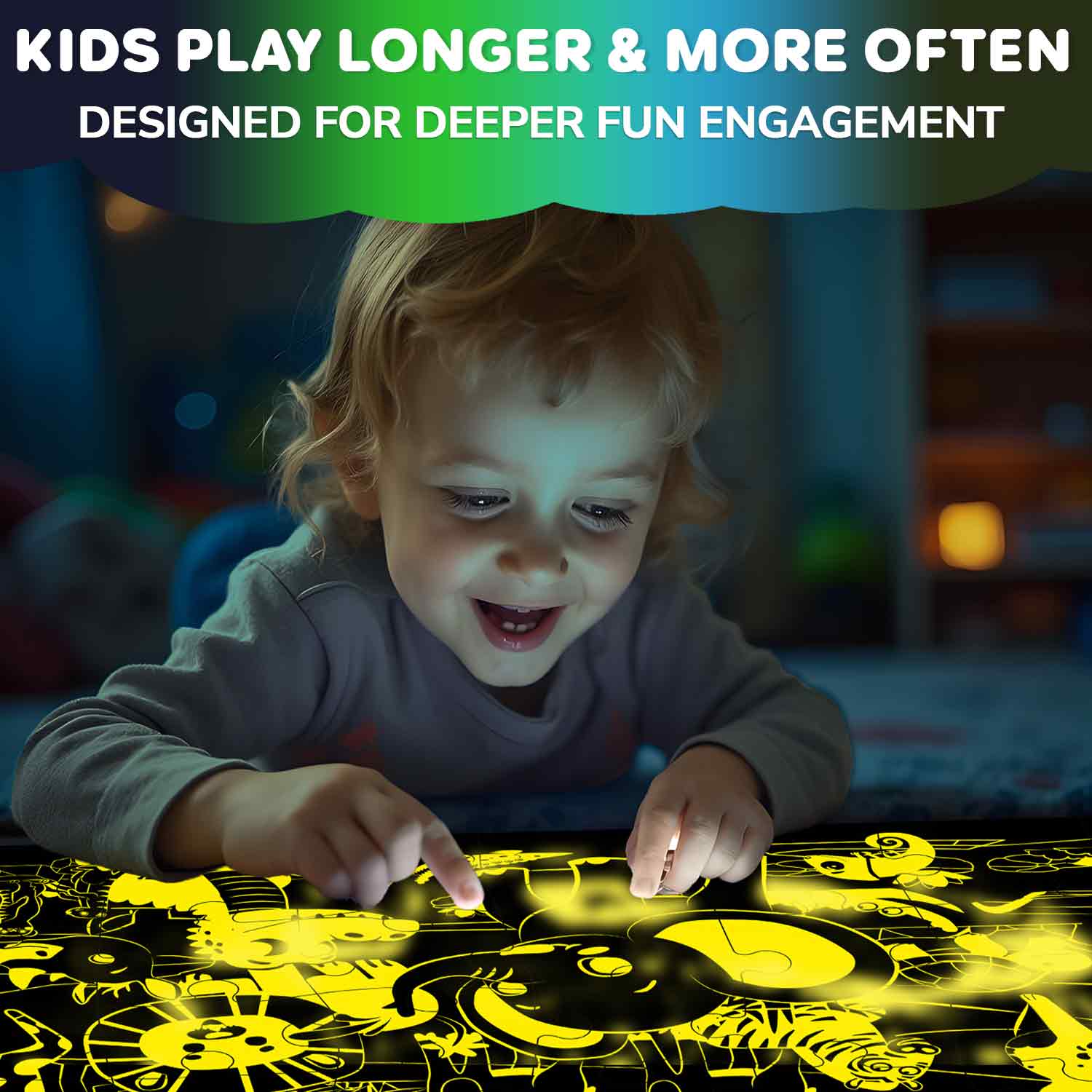 Fun learning activity kids play longer the dark jigsaw