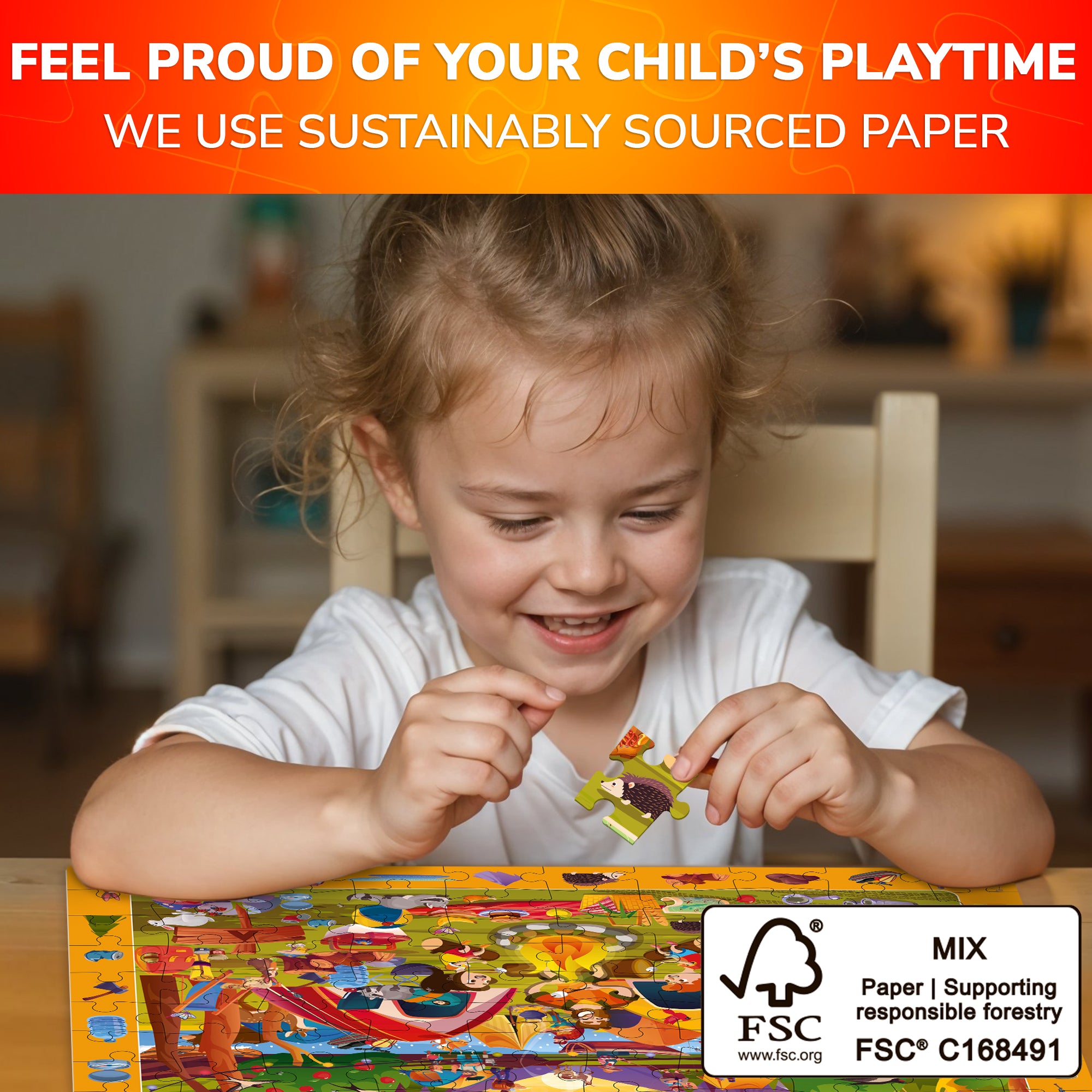 100 Piece Search & Find Puzzles for Kids Toy Store, Camping