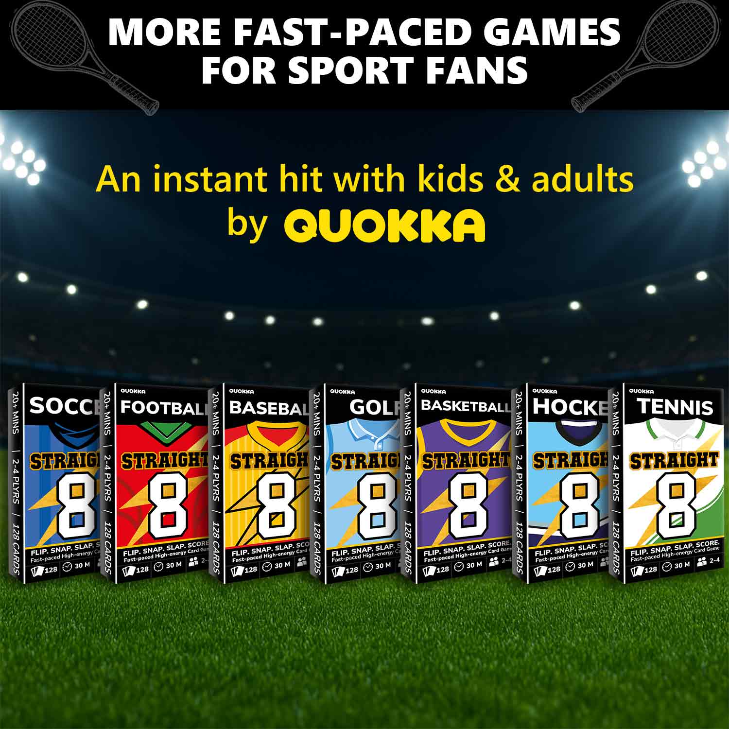 Fast-Paced Tennis Card Game for Kids & Adults