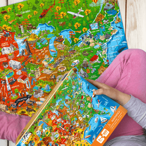 300 Piece Search & Find Floor Jigsaw Puzzles | USA and World Maps & Space
