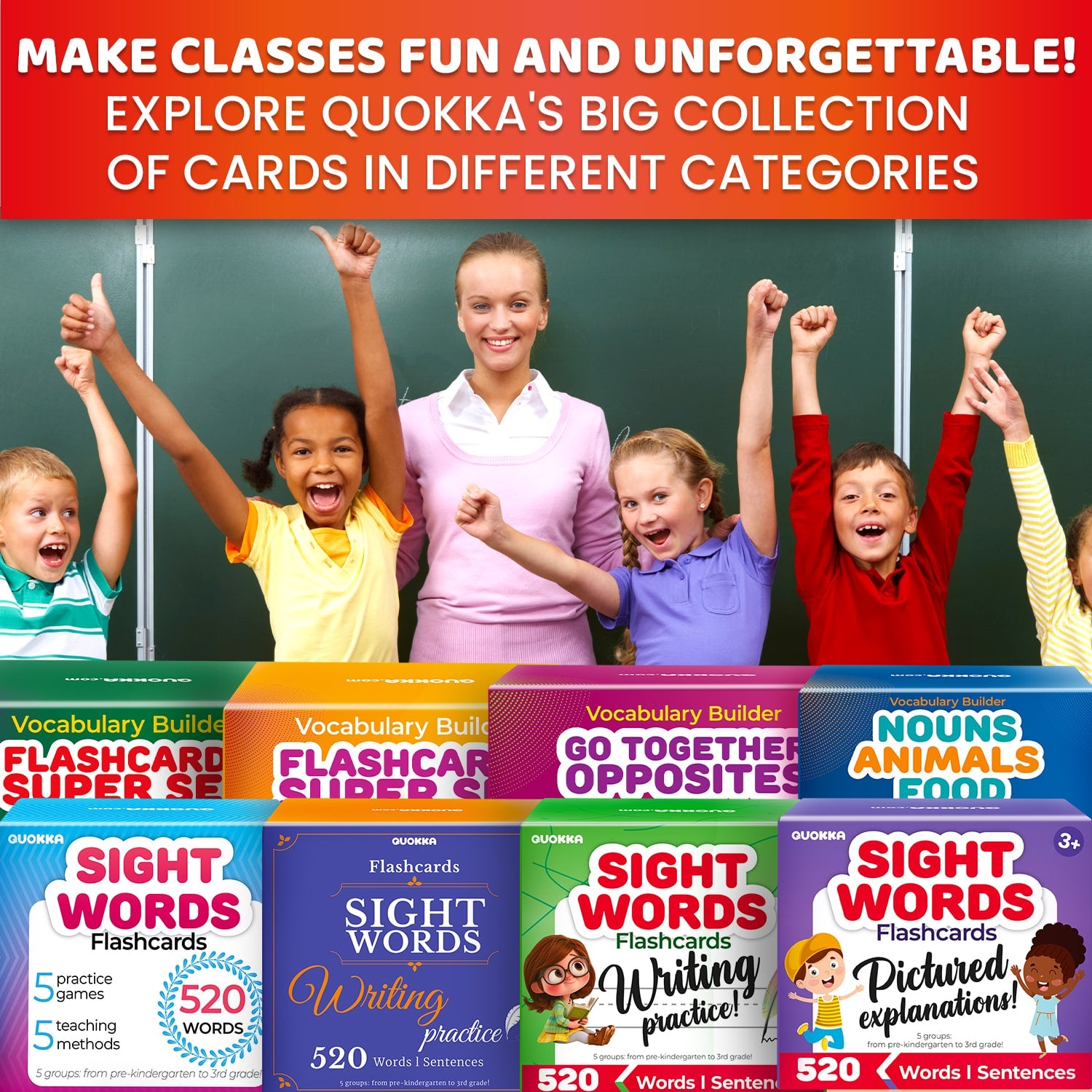 208 Vocabulary Flash Cards Set | Go Together & Opposites Matching Card Game
