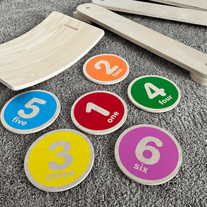 3-IN-1 Balancing Game Set | Wooden Balance Beam | Wobble Balance Board | Stepping Stones for Kids
